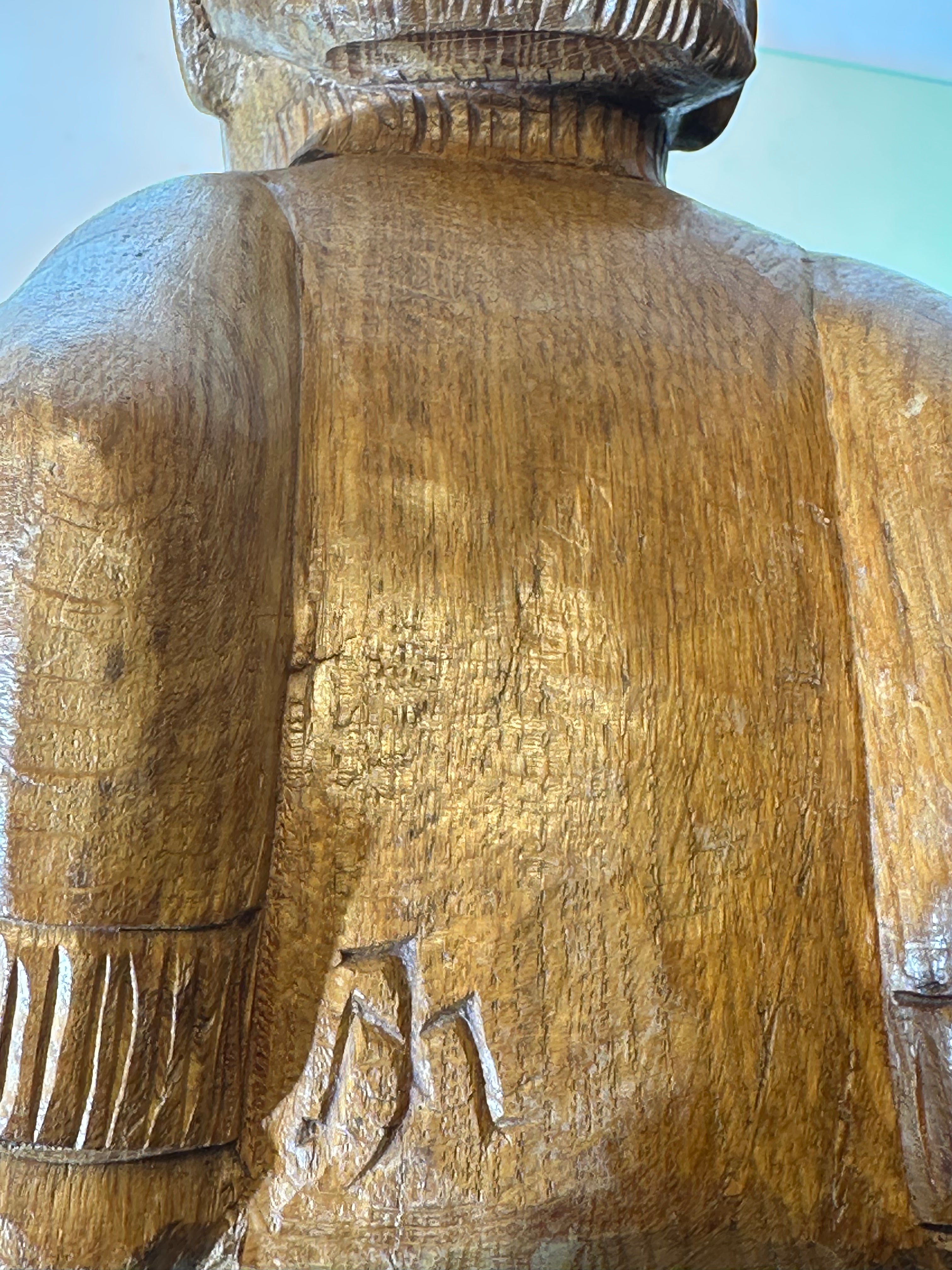 Gesneden houten sculptuur "Joris Minne"