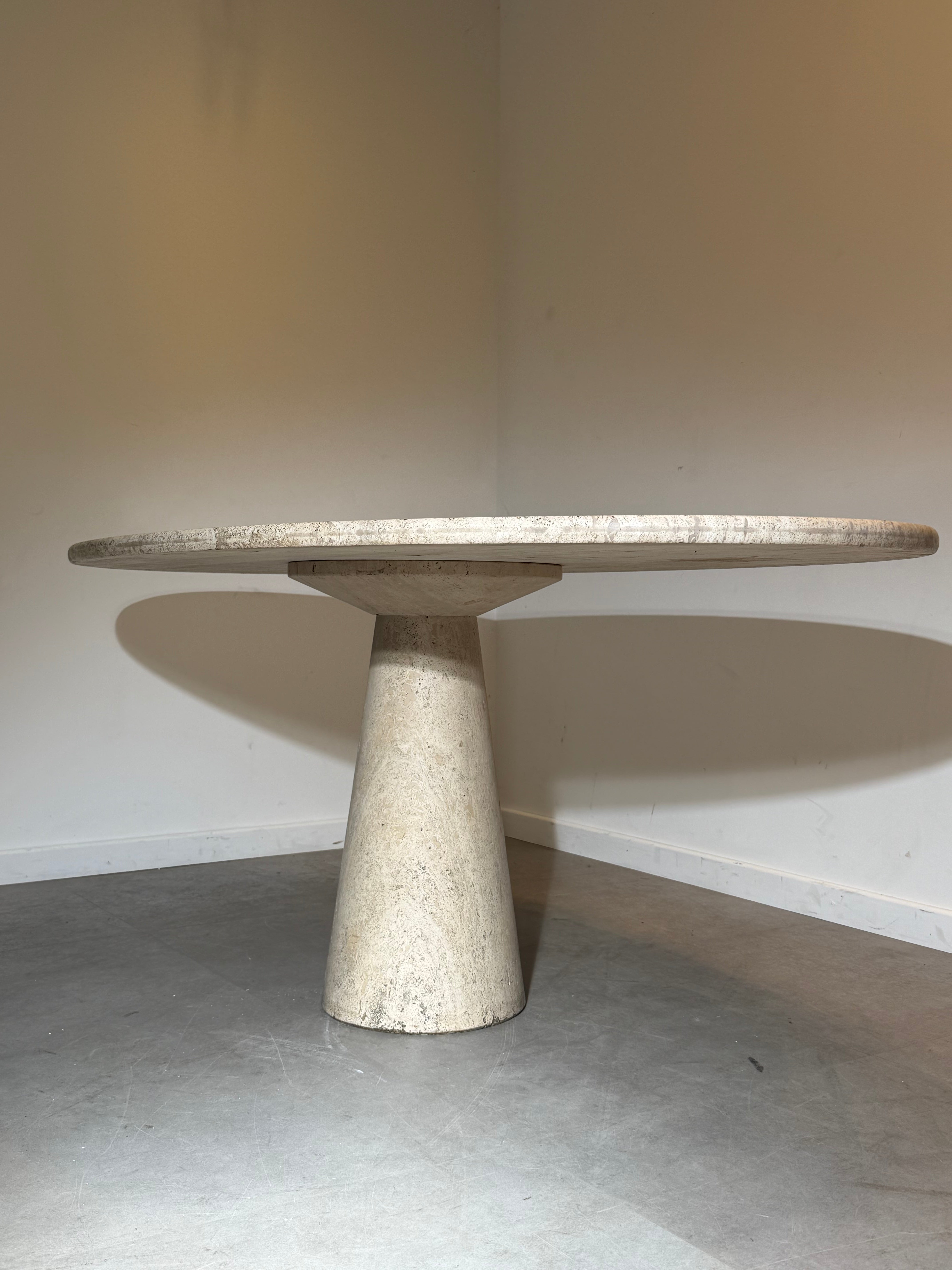 Italian 1970’s Travertine Dining Table for Skipper, Attributed to Angelo Mangiarotti