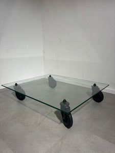 Coffeetable by Fontana Arte “Tavolo con Ruote”