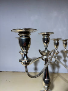 Pair of silver plated candleholders