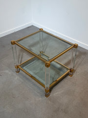 Vintage Brass & Lucite Sidetable