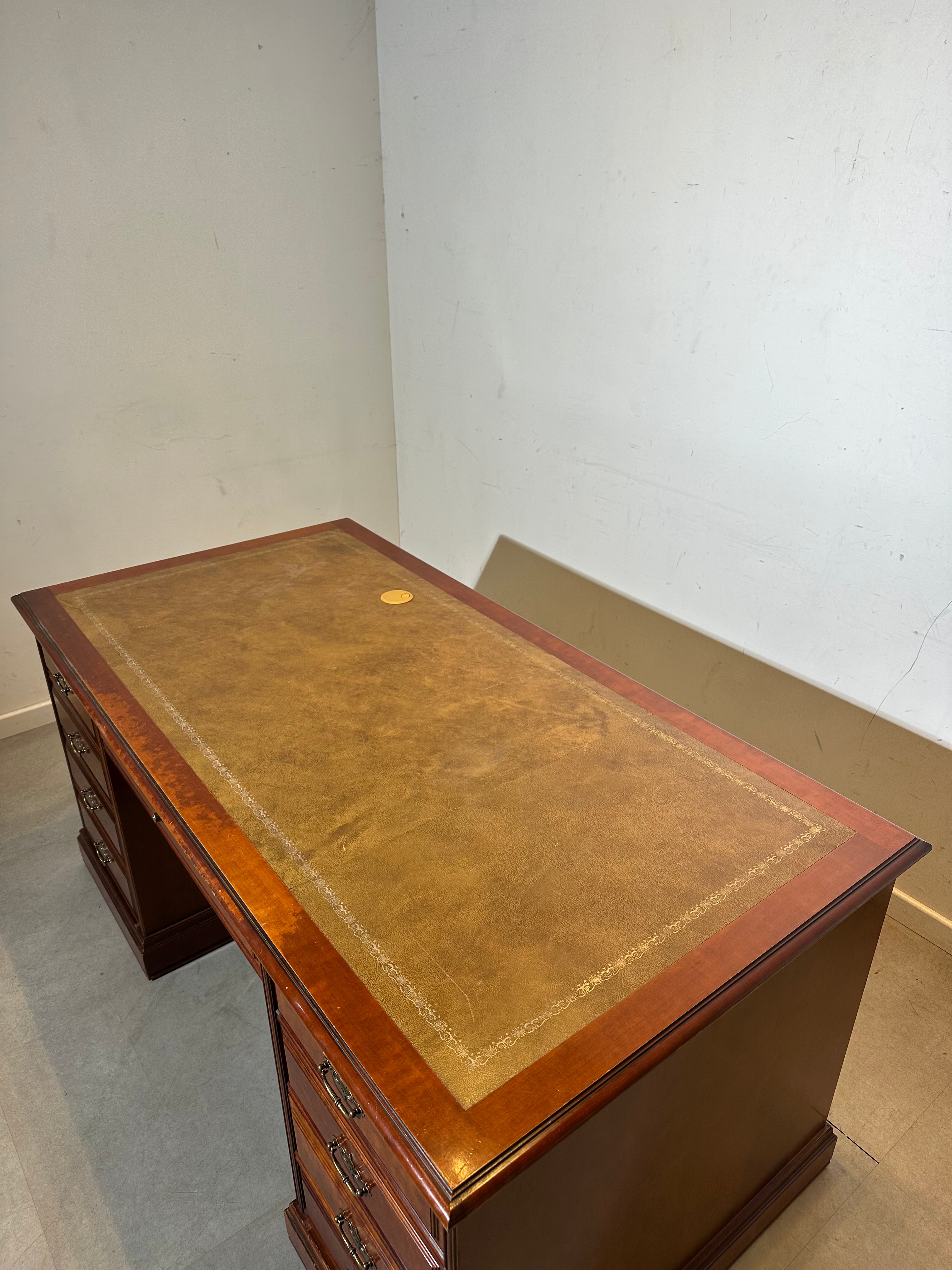 Classic Executive Desk with Leather Inlay Top