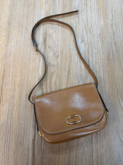 Delvaux Cognac Leather Crossbody Bag – 29 x 21 cm