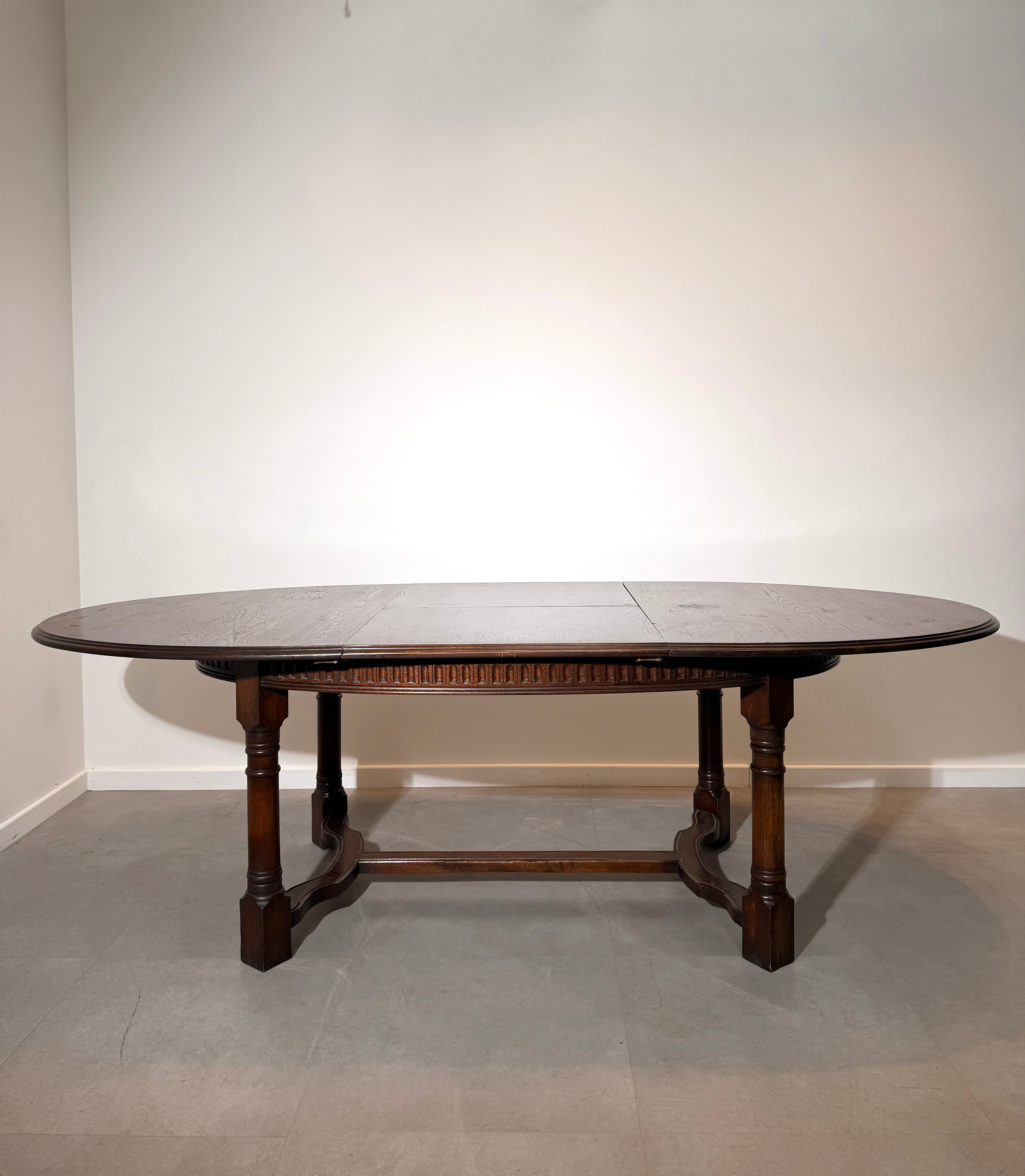 Old New England Oak Extending Dining Table