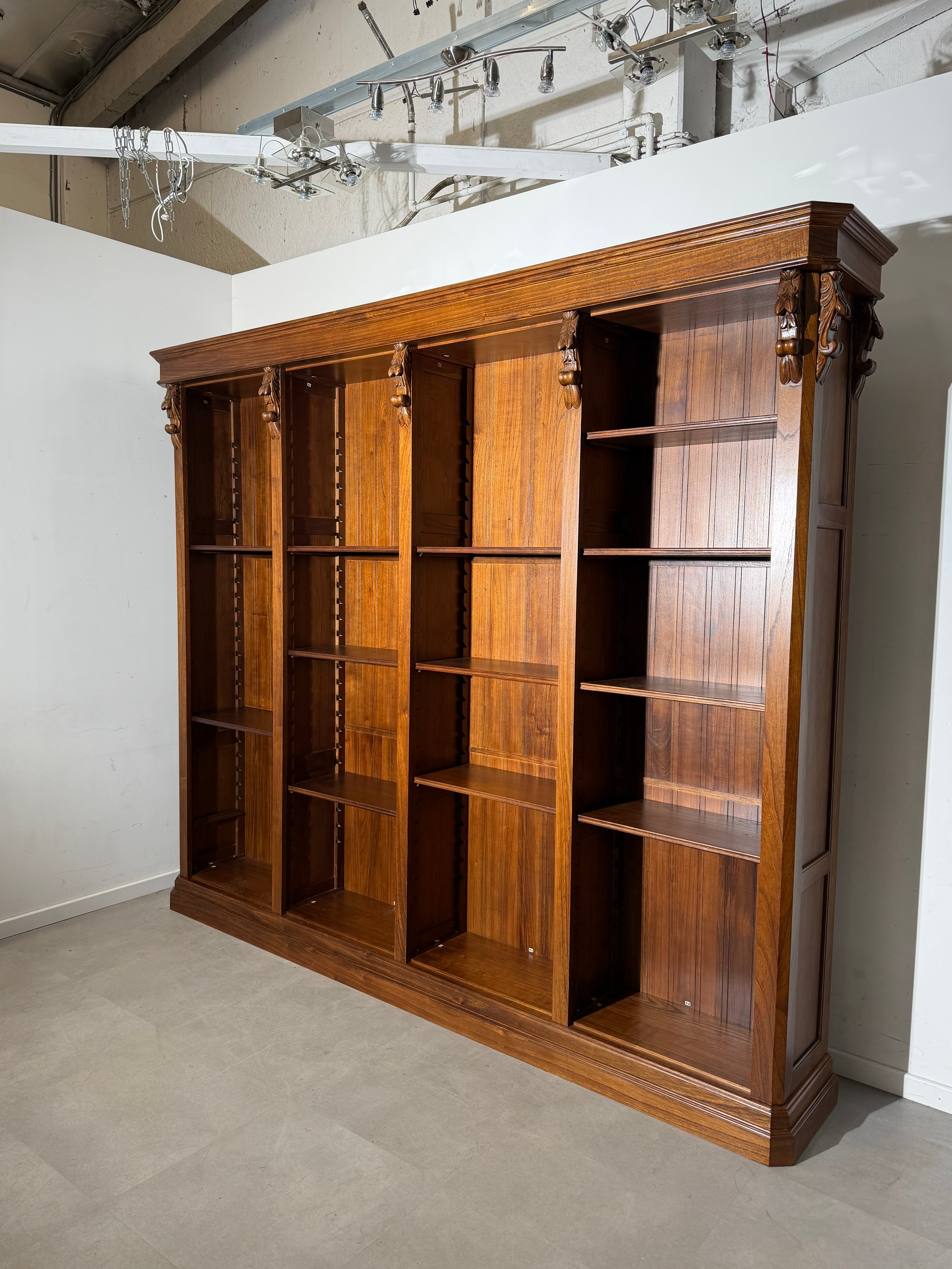Large Bookcase Cabinet in Solid Elm Wood