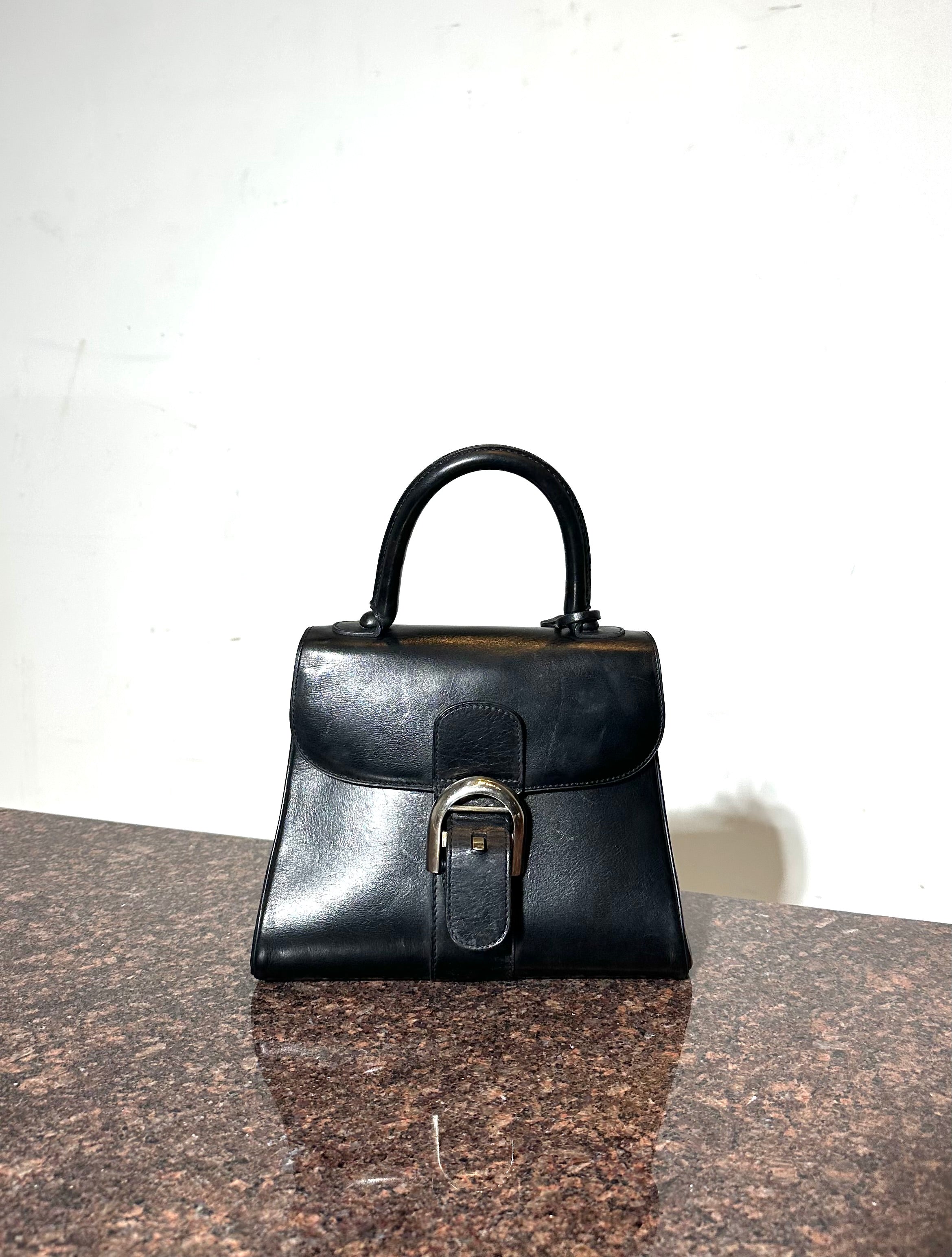 Delvaux “Brillant PM” Handbag – Black Leather