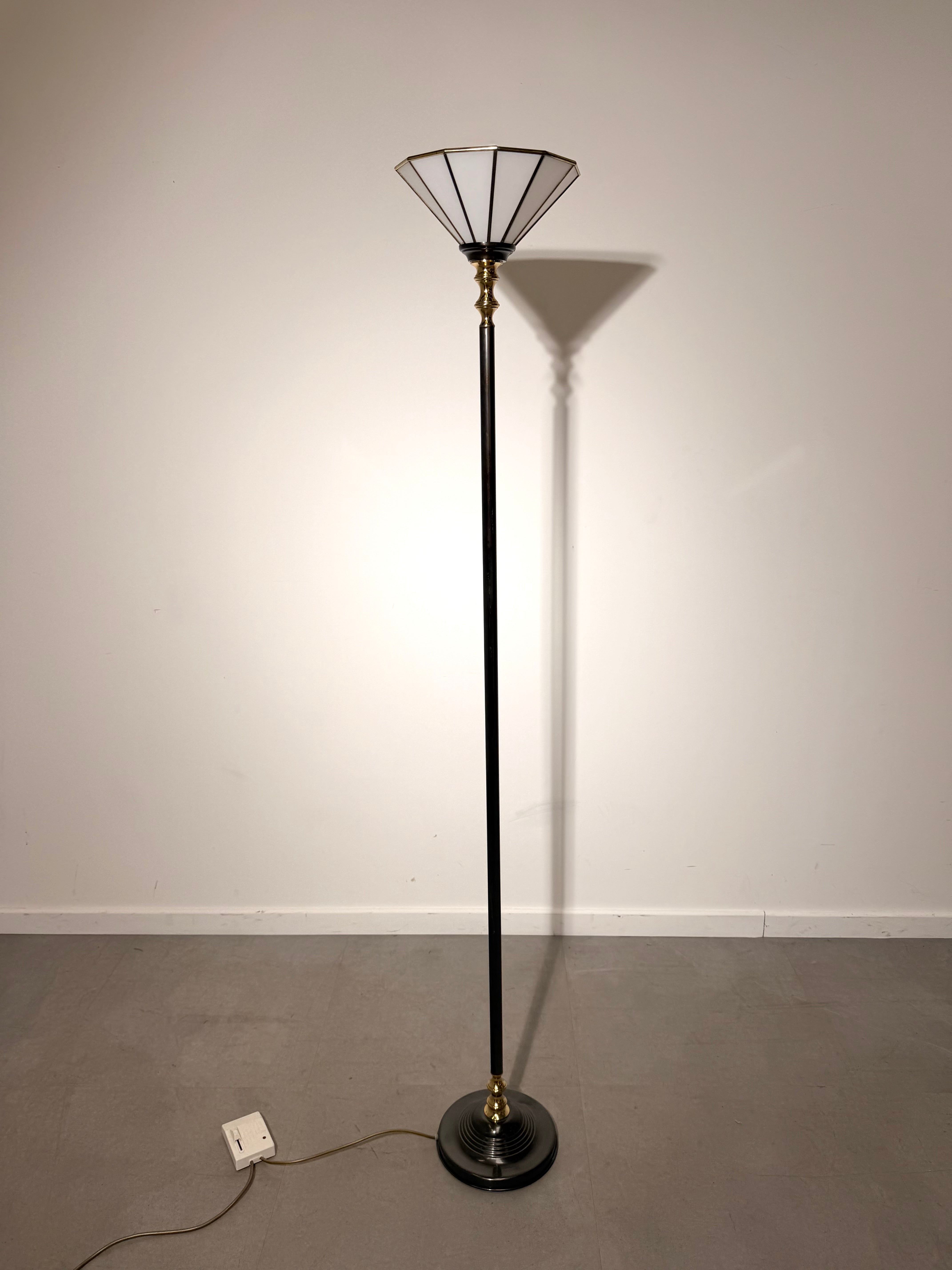 Art Deco Style Torchiere Floor Lamp