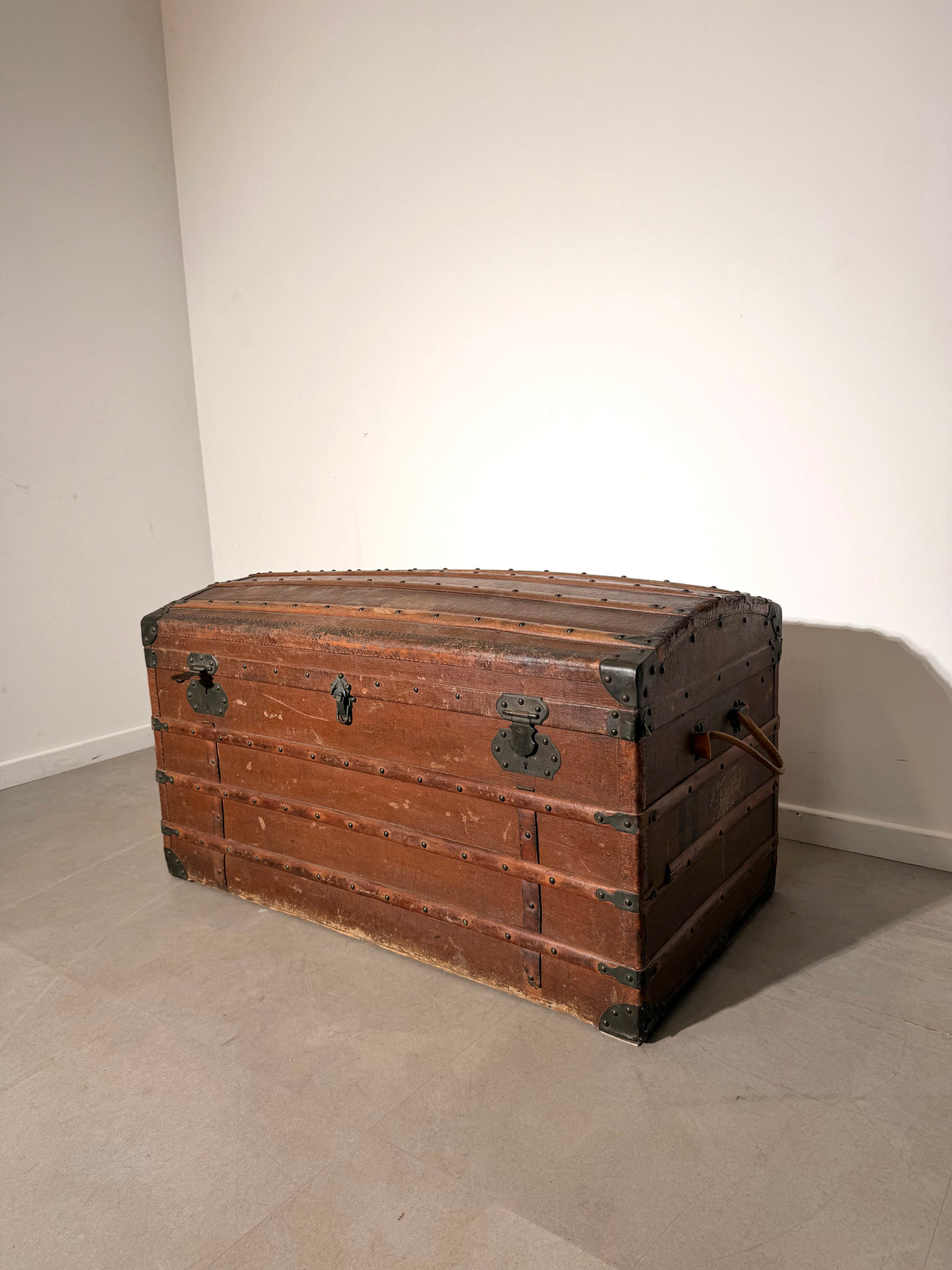 Antique Belgian Ange Faucq Travel Trunk – Patented 1893
