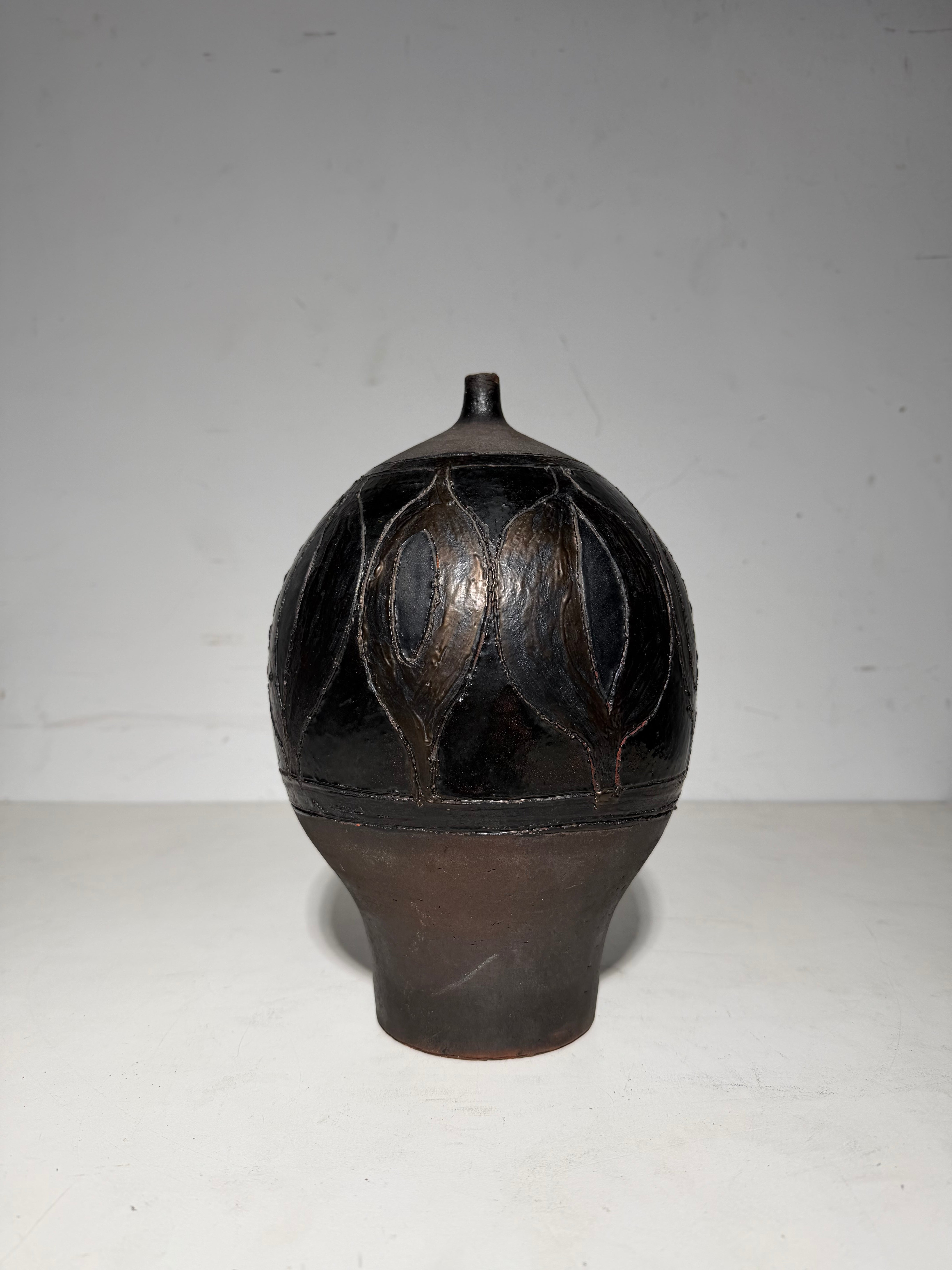 Vase en céramique vintage de Perignem, Belgique – Céramique artisanale, années 1960