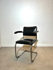 Tubax Cantilever Armchair Black Leatherette