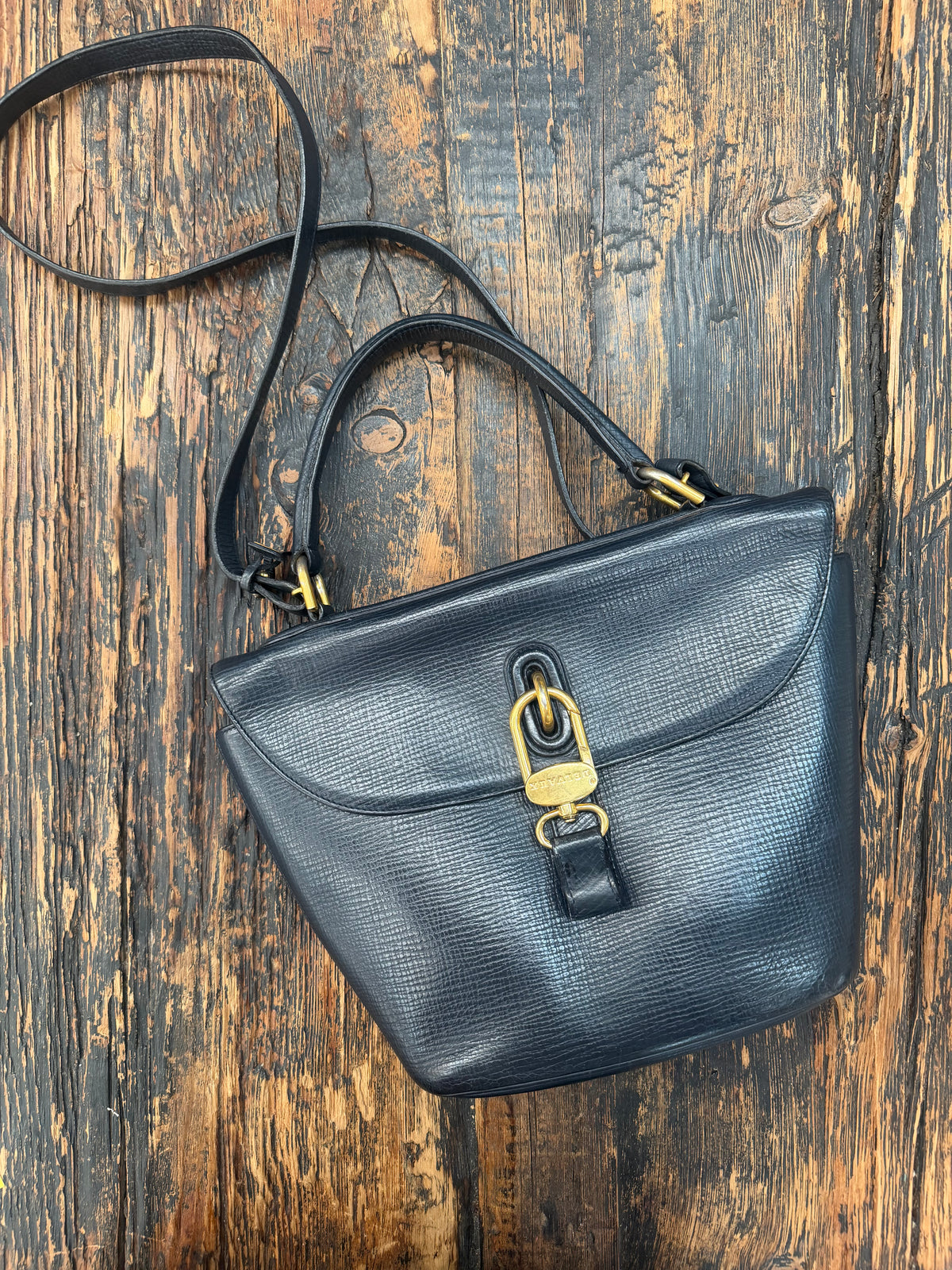 Vintage Delvaux Magicien Handbag – Marine Blue Leather