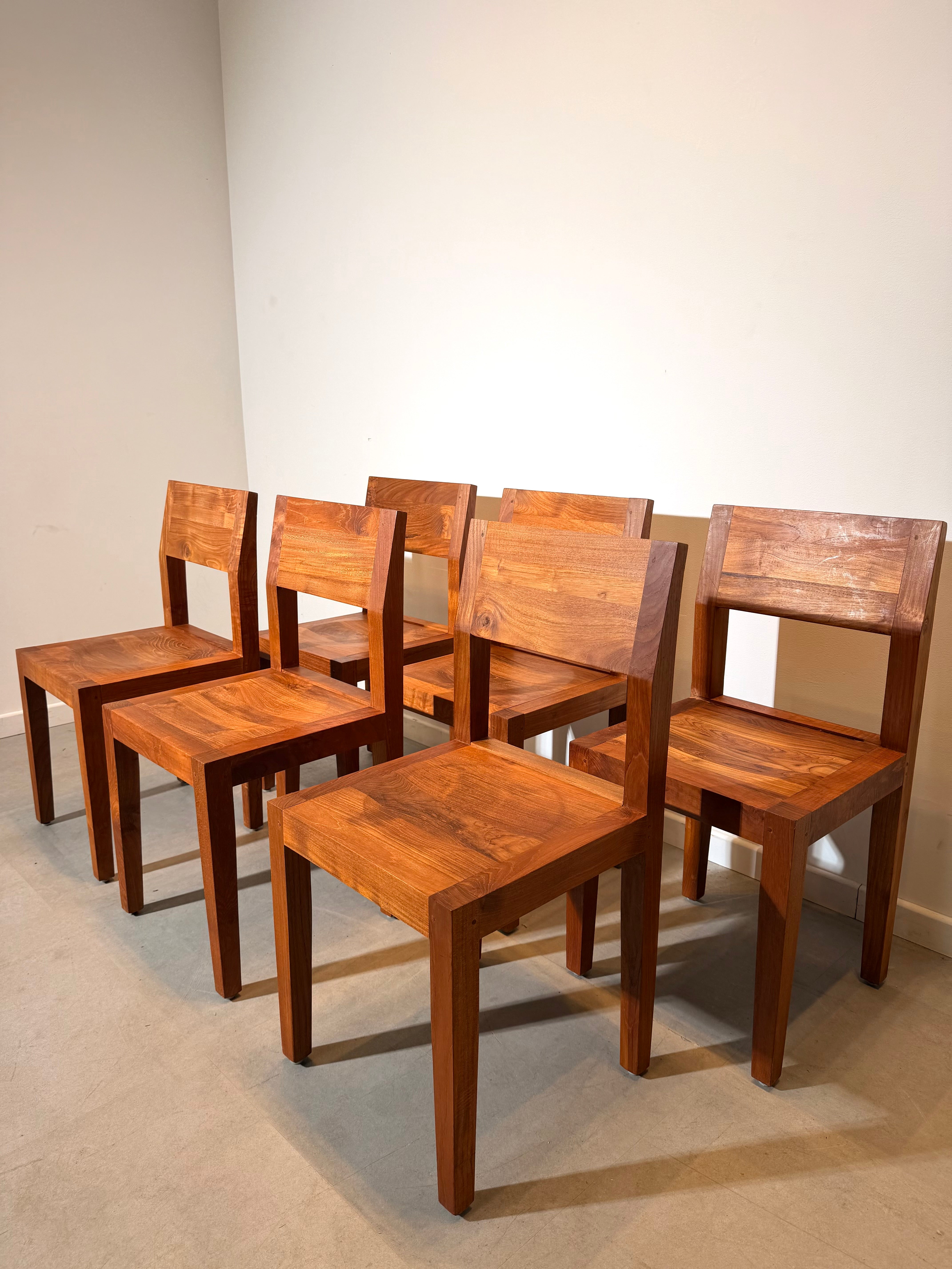 Solid Teak Dining Chairs – Set of 6