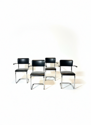 Chaises cantilever Tubax noires