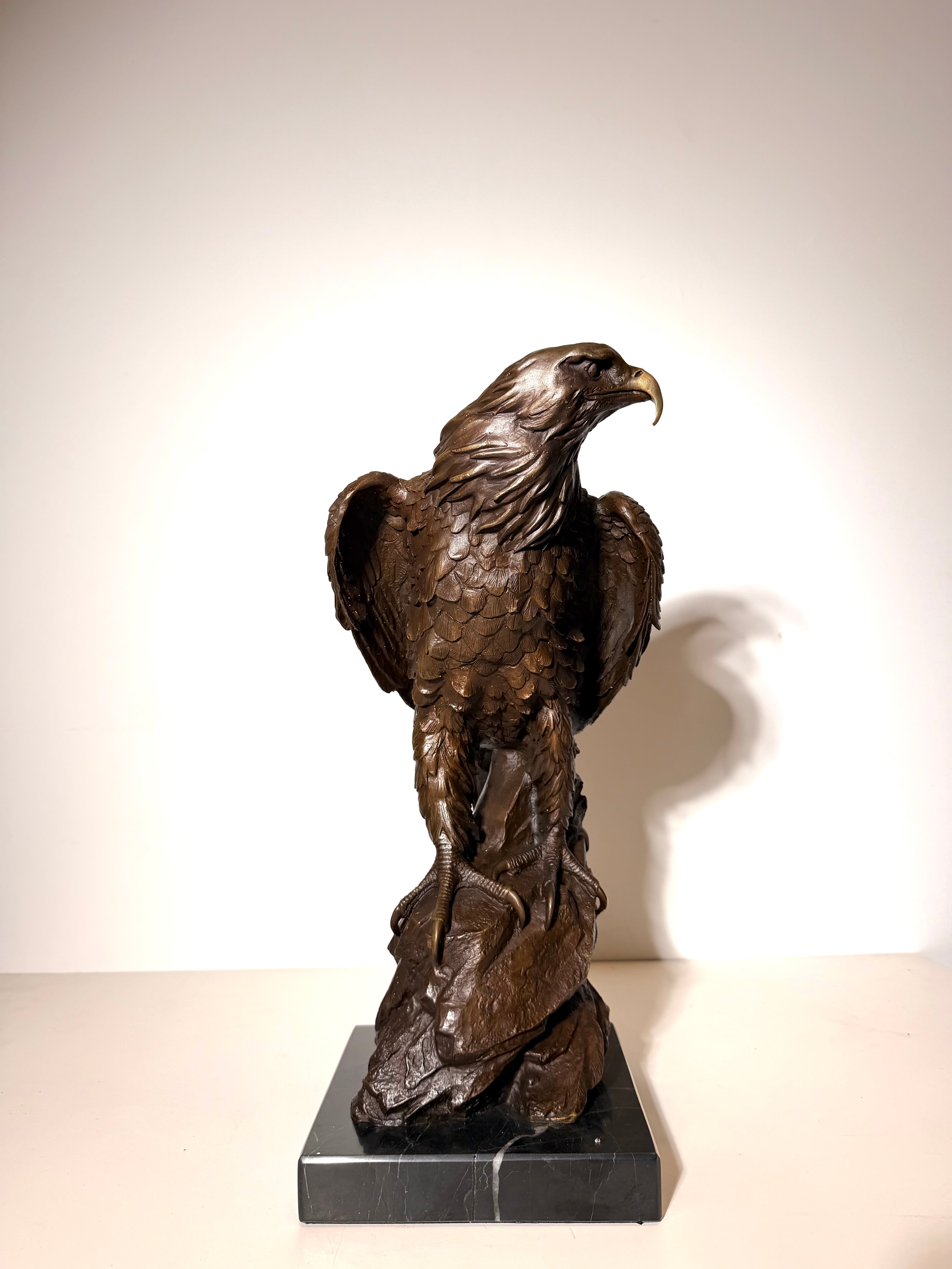 Large Bronze Eagle Sculpture