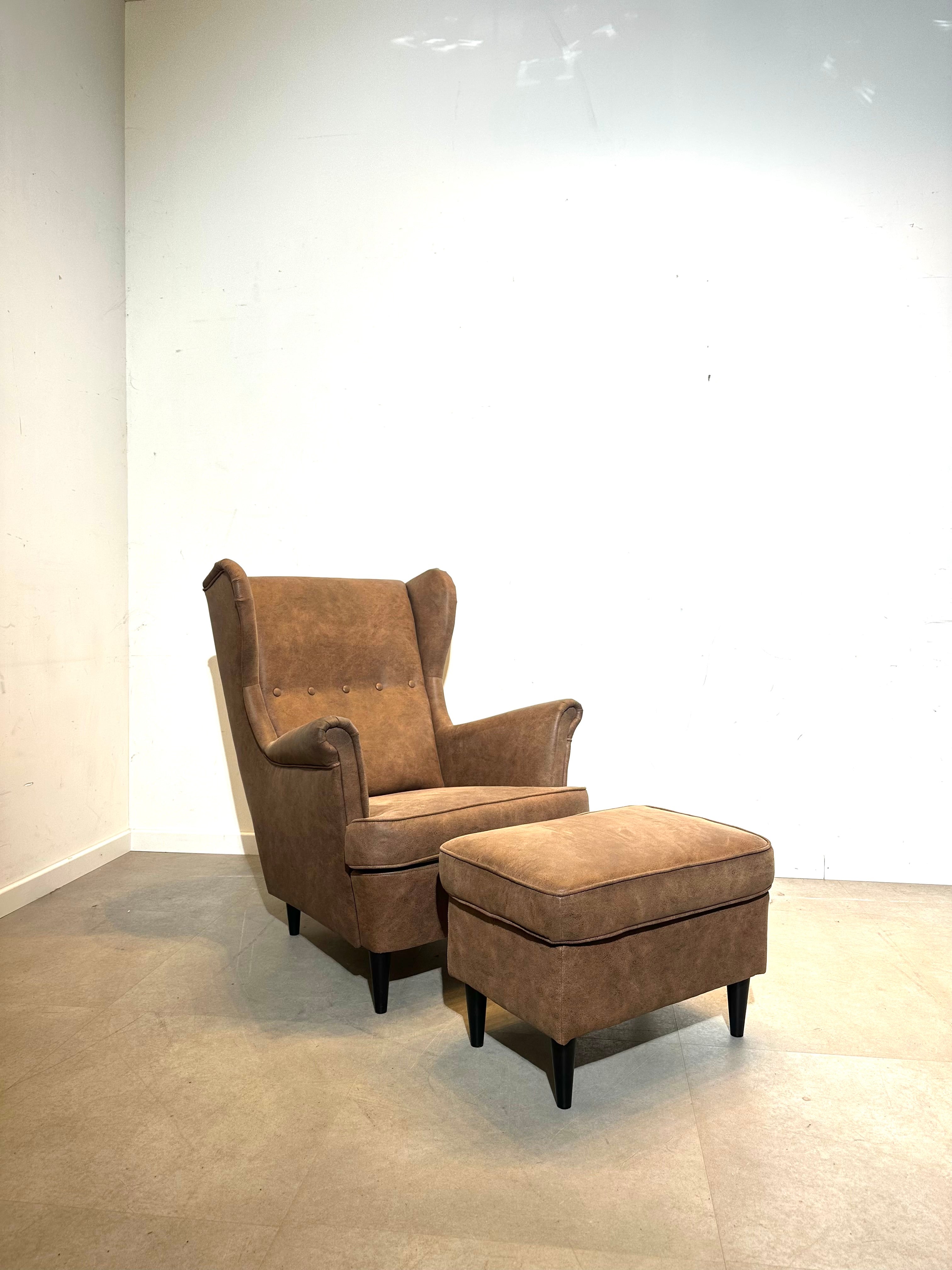 IKEA Wingback Armchair + Ottoman