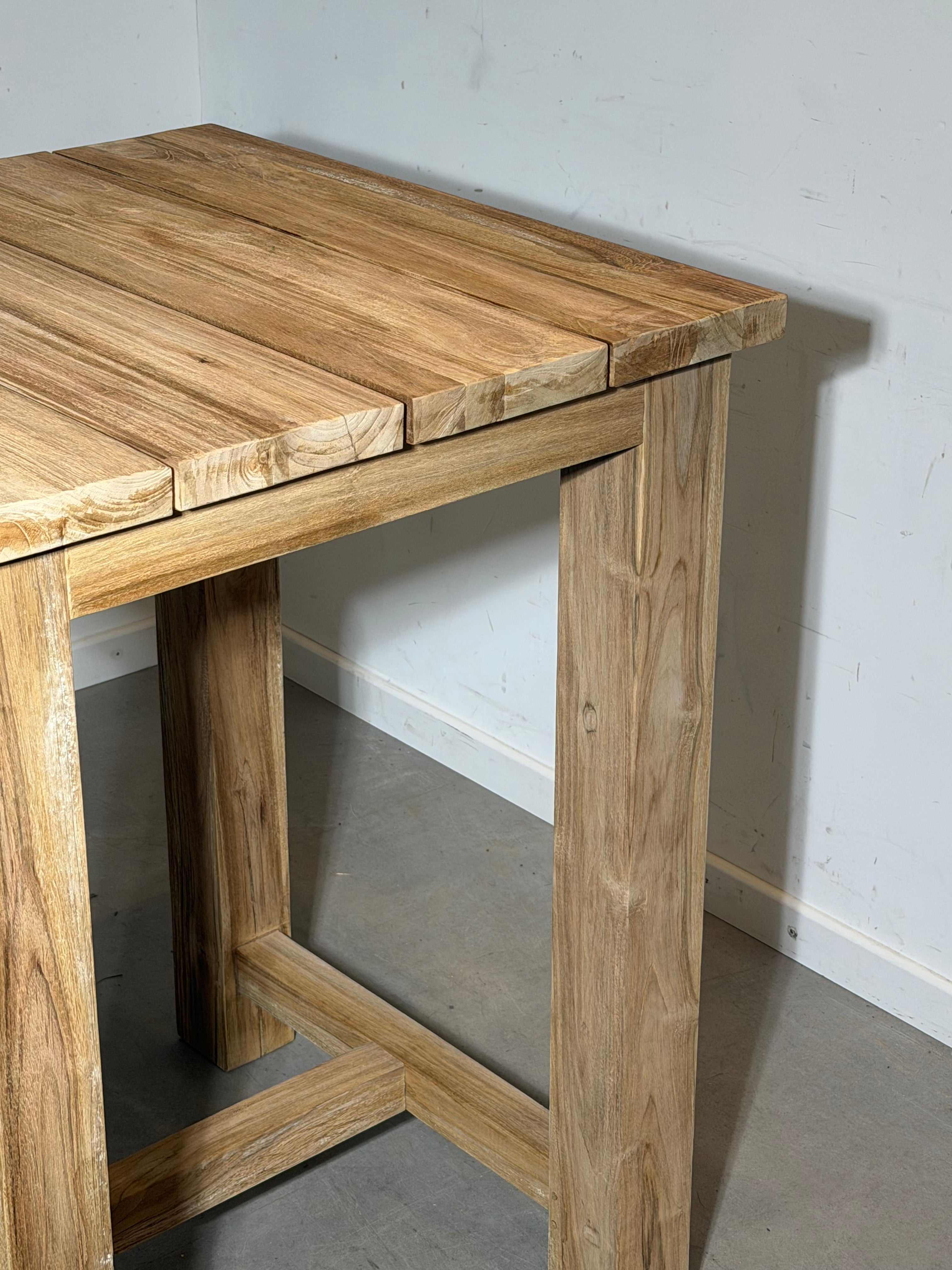 Solid Teak Outdoor Bar Table – 105 cm – New – 80 x 80 cm – Heavy Quality