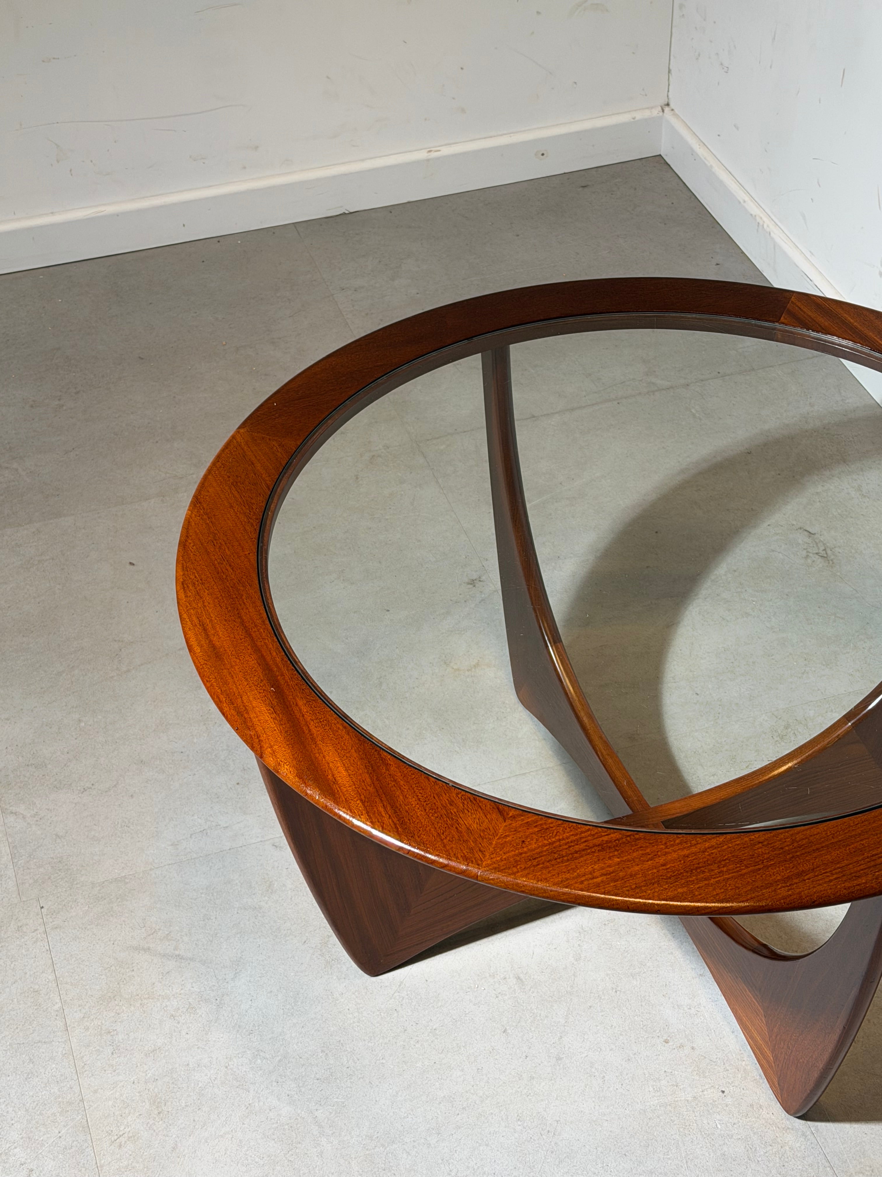 G-Plan “Astro” Round Coffee Table in Teak and Glass – Mid-Century Modern Icon