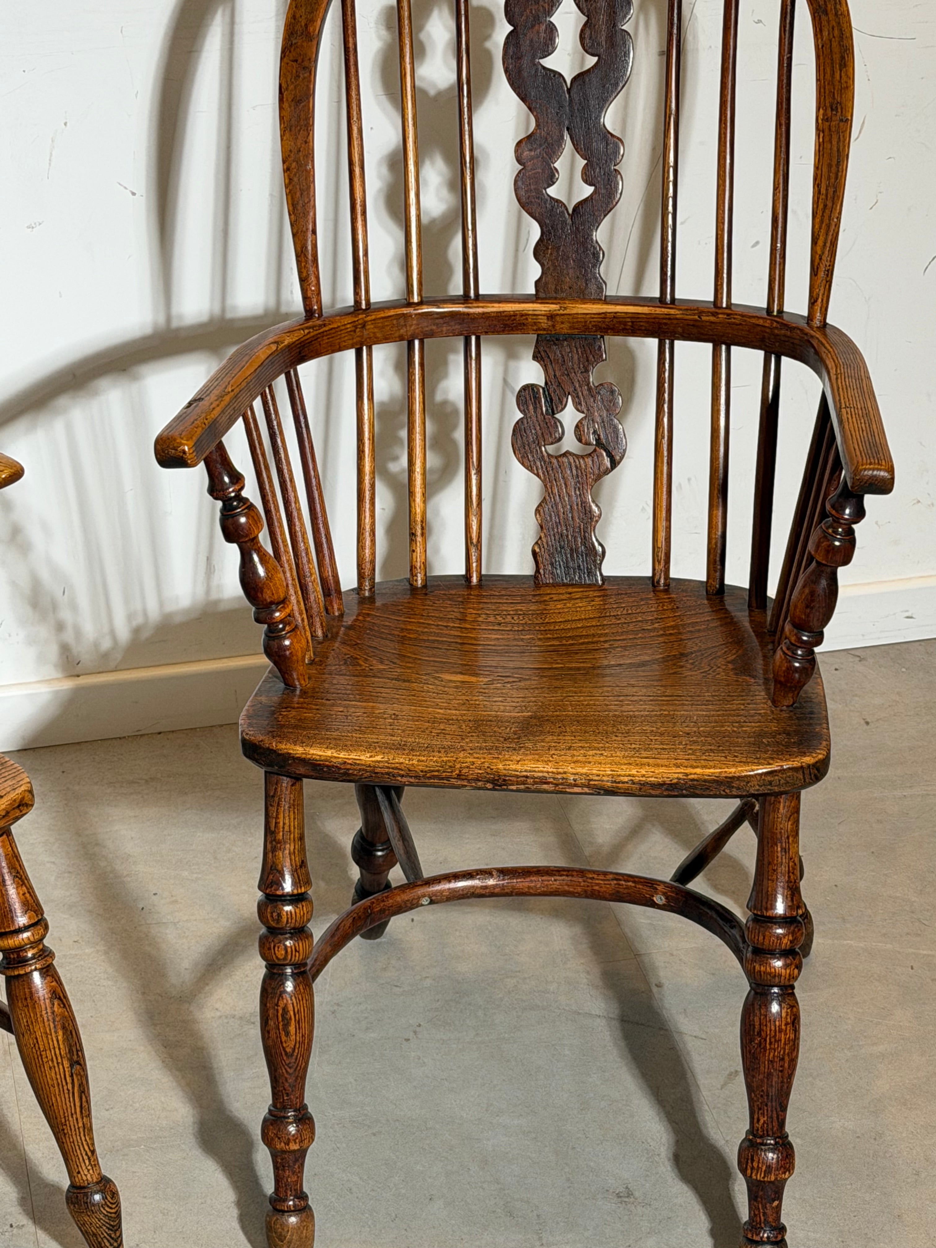 Pair of antique “Windsor” Chairs in solid oak