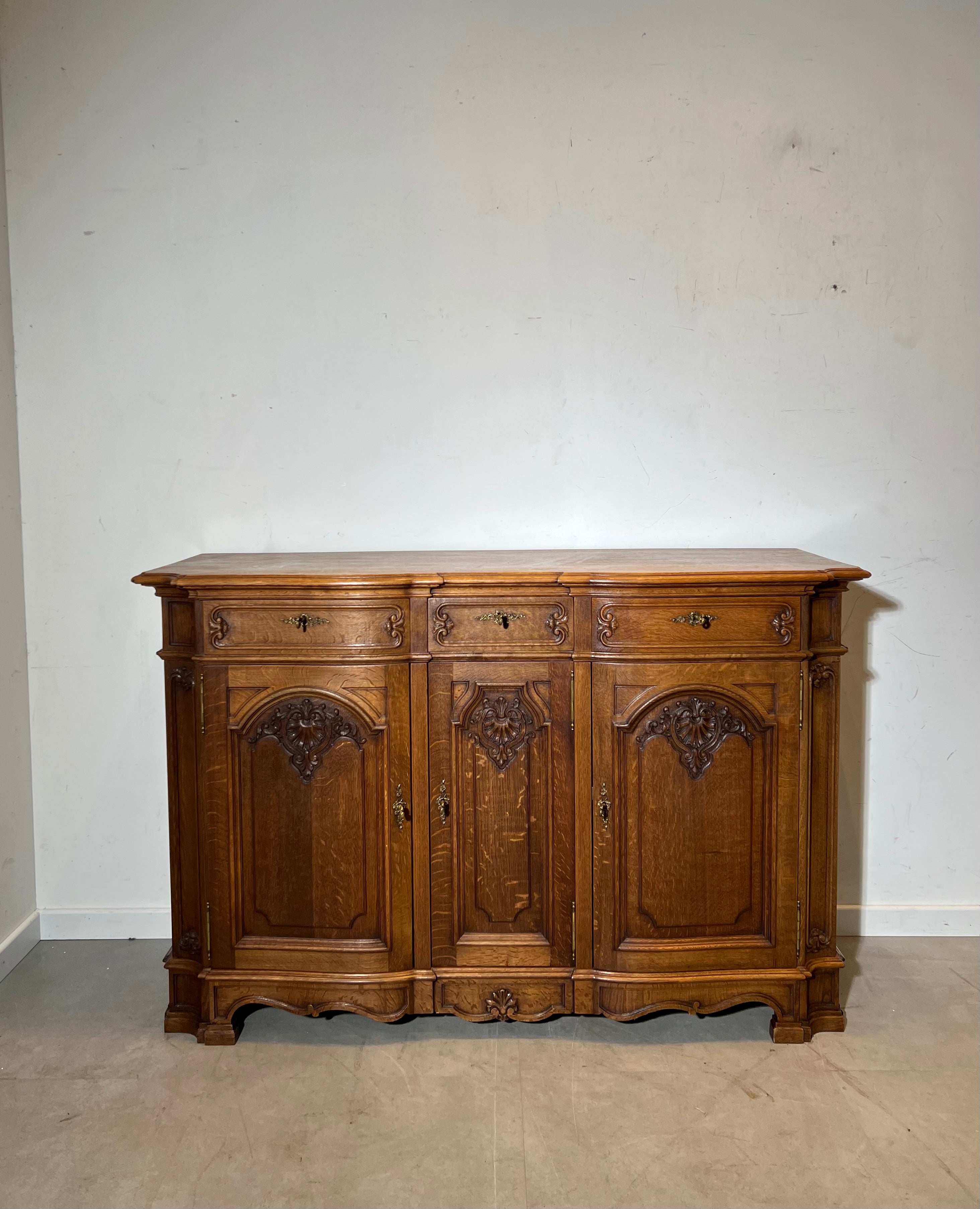 Antique Louis XV Style Oak Sideboard