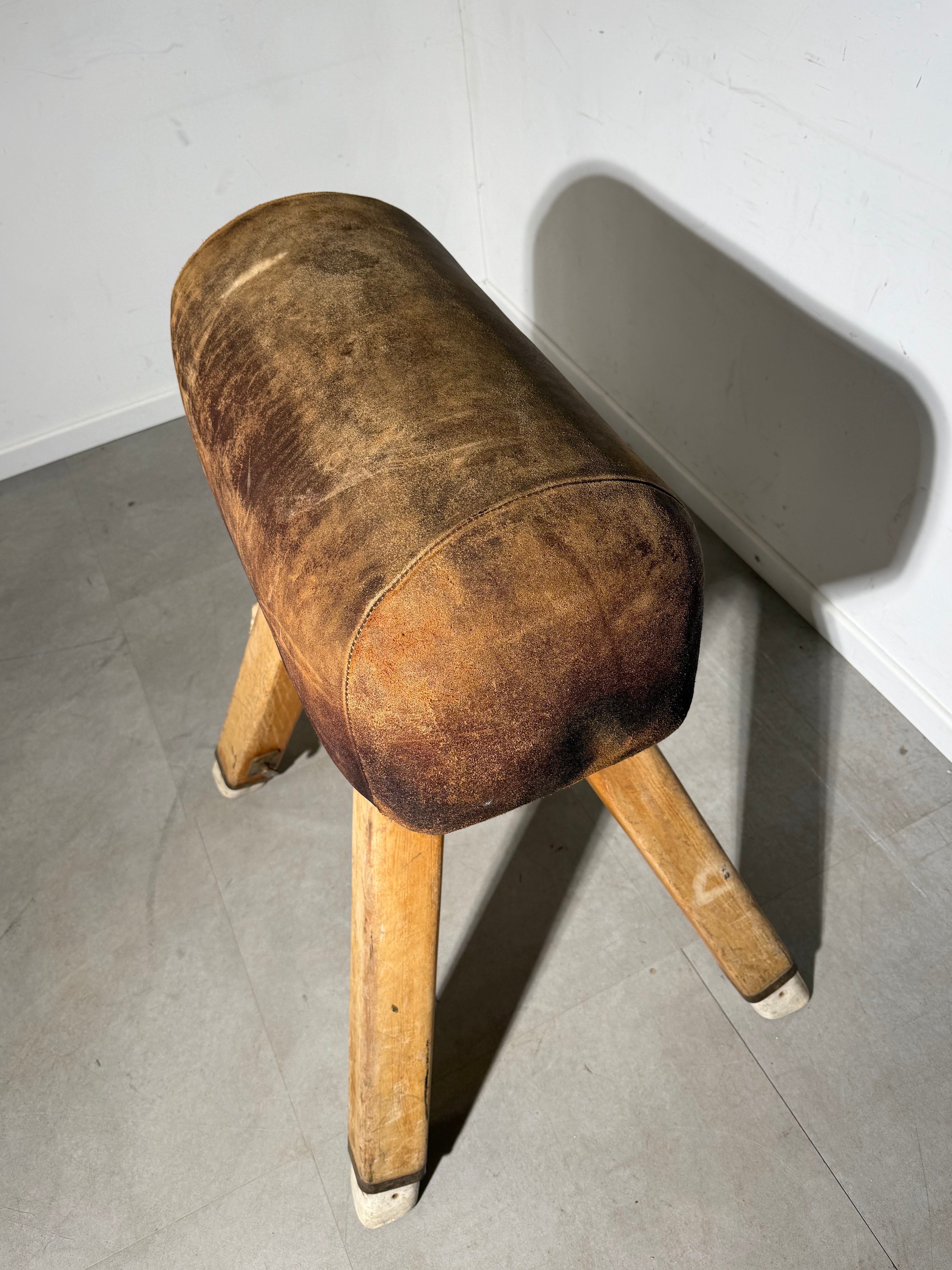 Vintage Leather Gym Horse – Authentic Sports Equipment