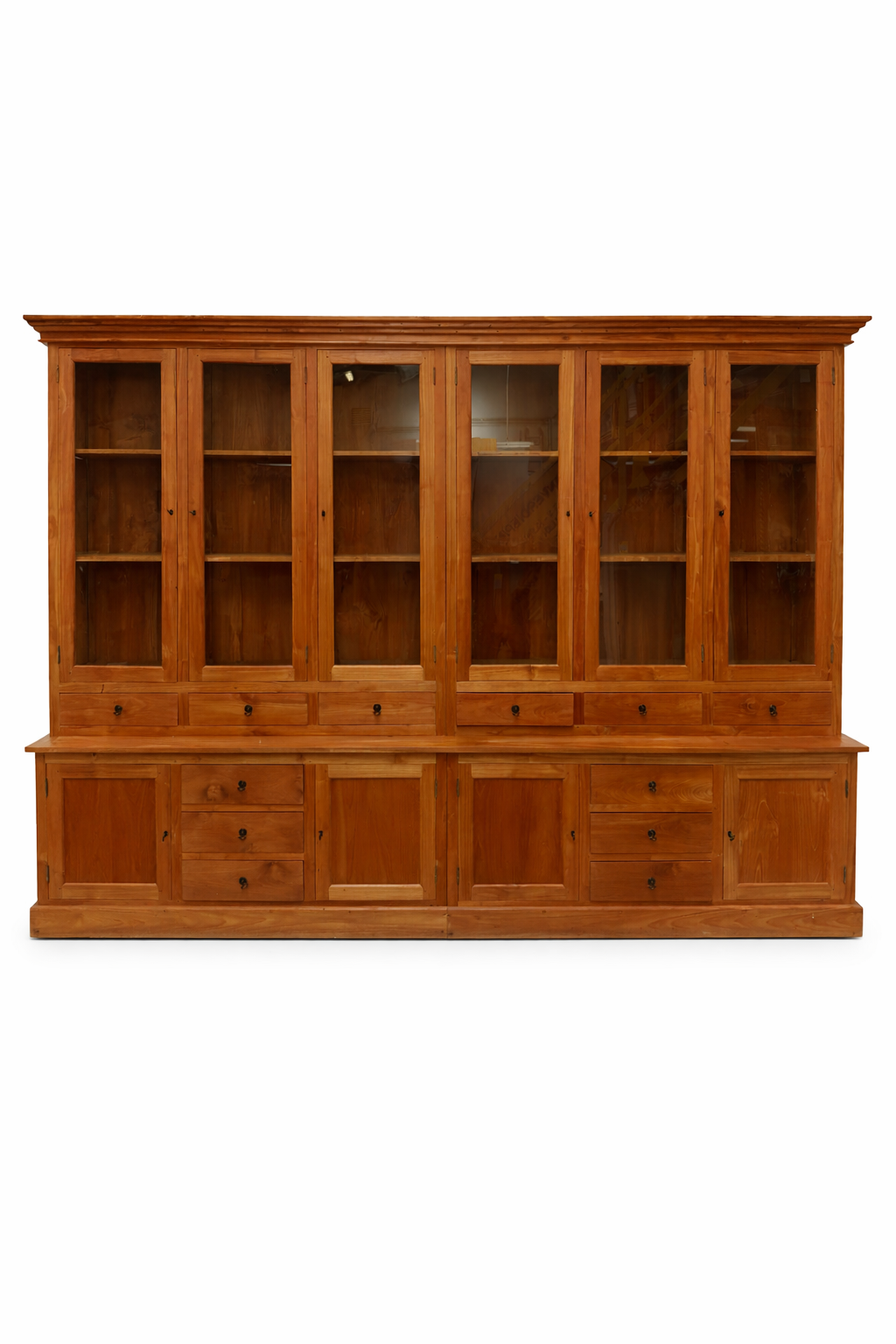 Massive Teakwood Display Cabinet XL– 305 x 230 x 56 cm