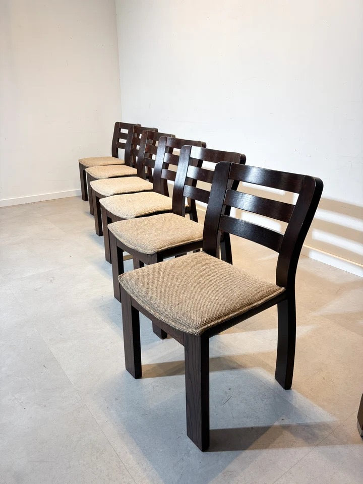 Set of six “Brutalist” chairs
