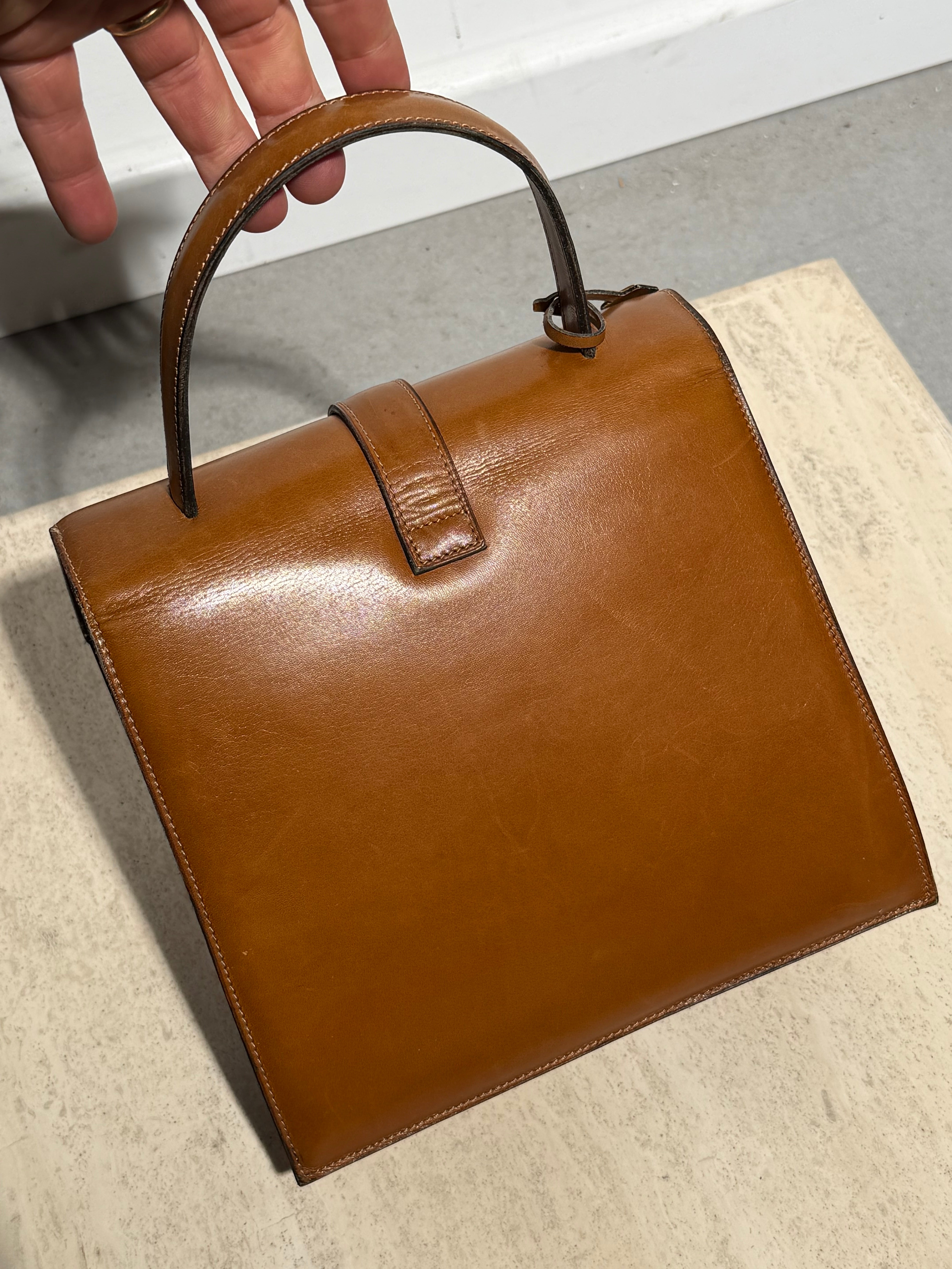 Delvaux Vintage Handtas – Cognackleurig leer