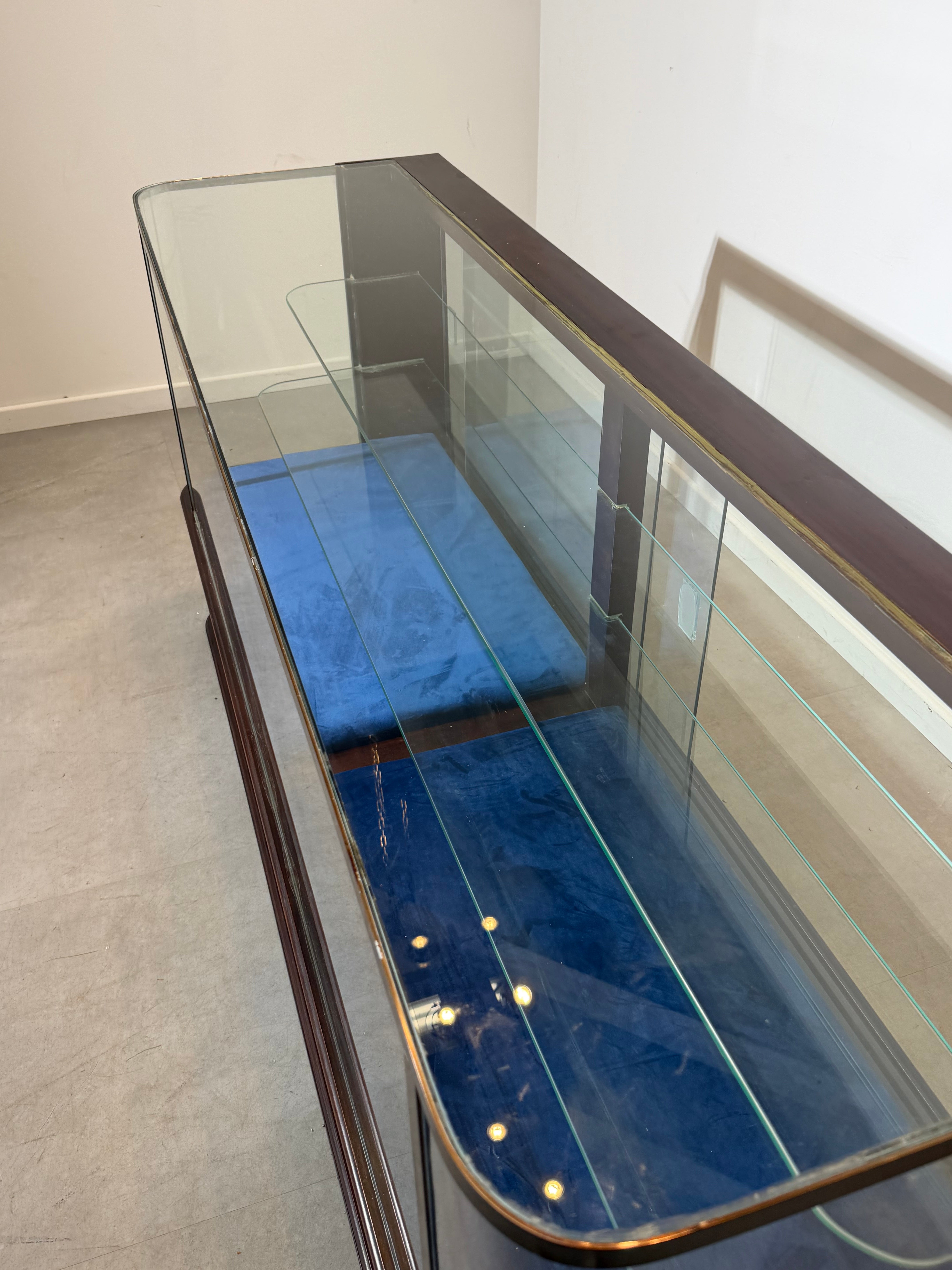 Mahogany Shop Display Cabinet with Sliding Glass Doors
