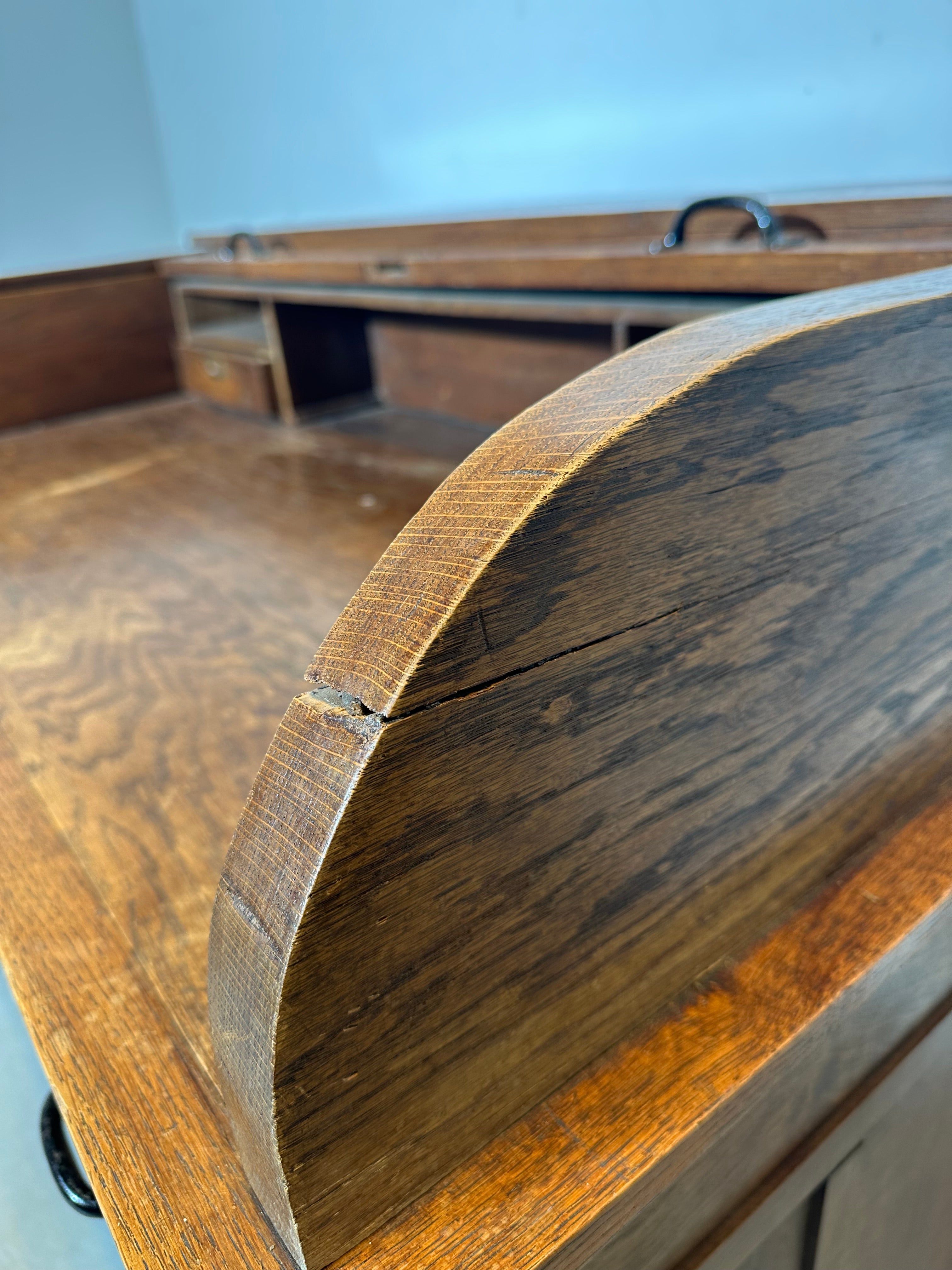 Antique Oak Roll-Top Desk