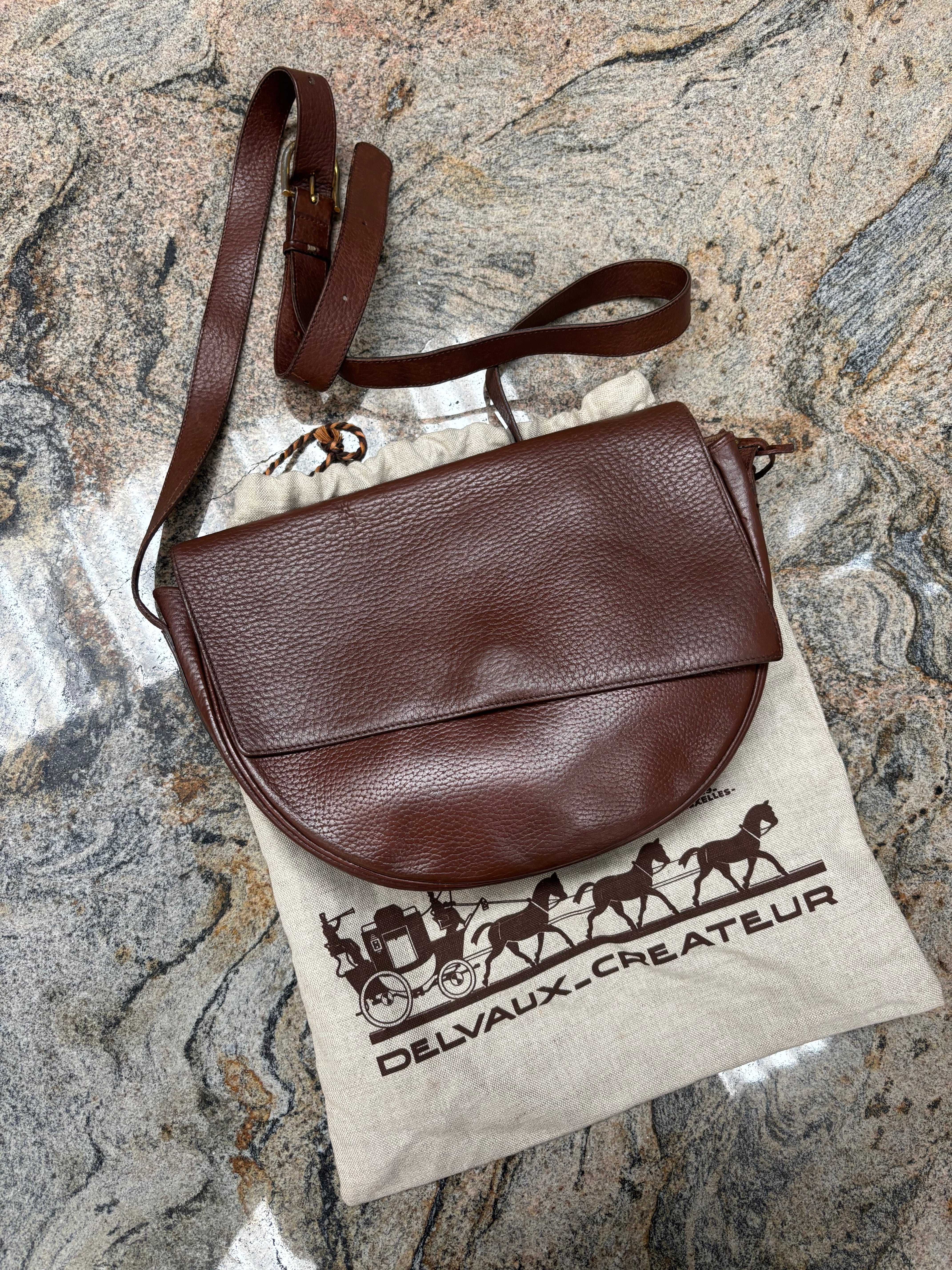 Sac bandoulière Delvaux Cognac