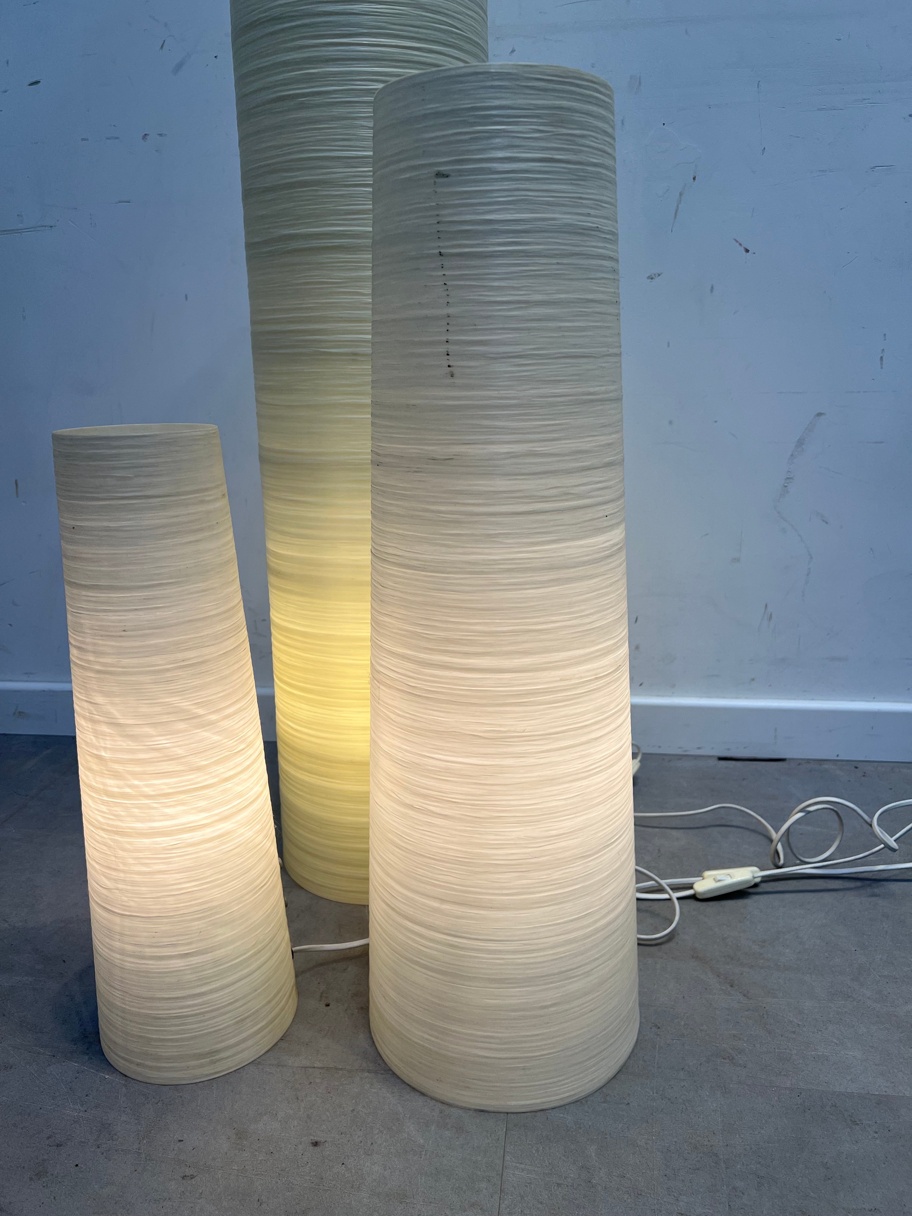 Set of 3 Minimalist Floor Lamps – Sculptural Cone Design