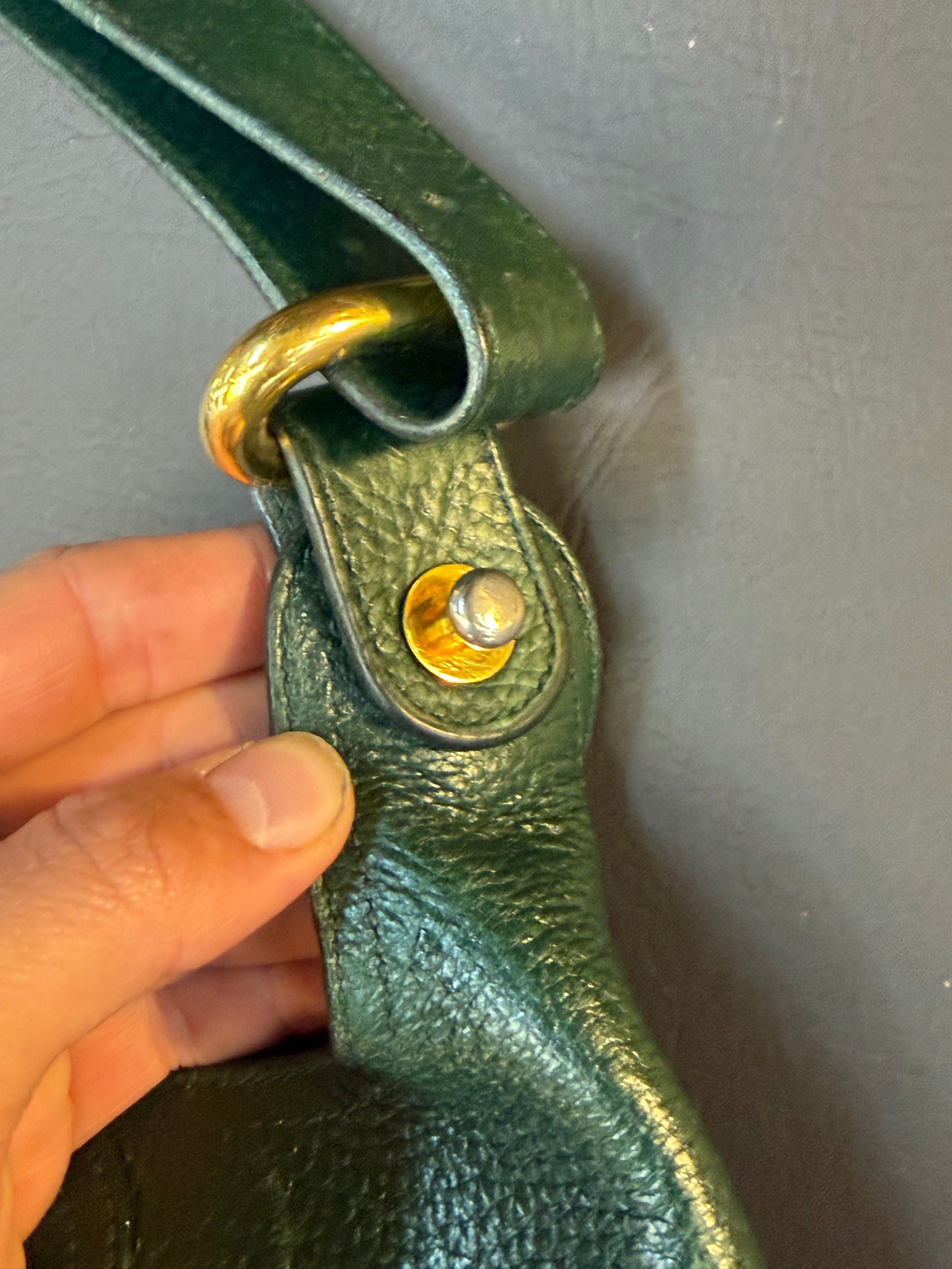 Delvaux “Souverain” Shoulder Bag – Green Leather – 32 x 25 cm