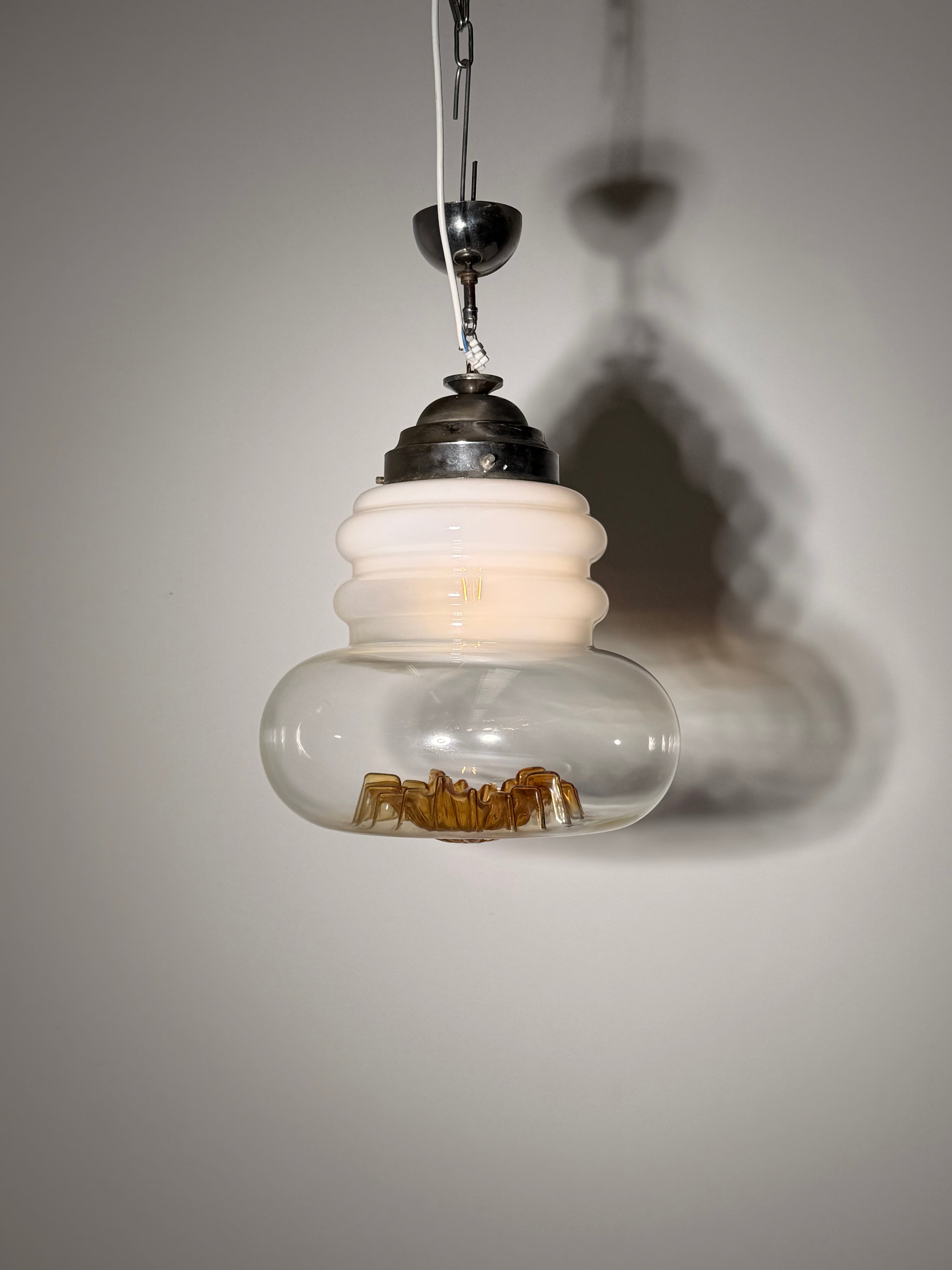 Vintage Murano Style Glass Pendant Light