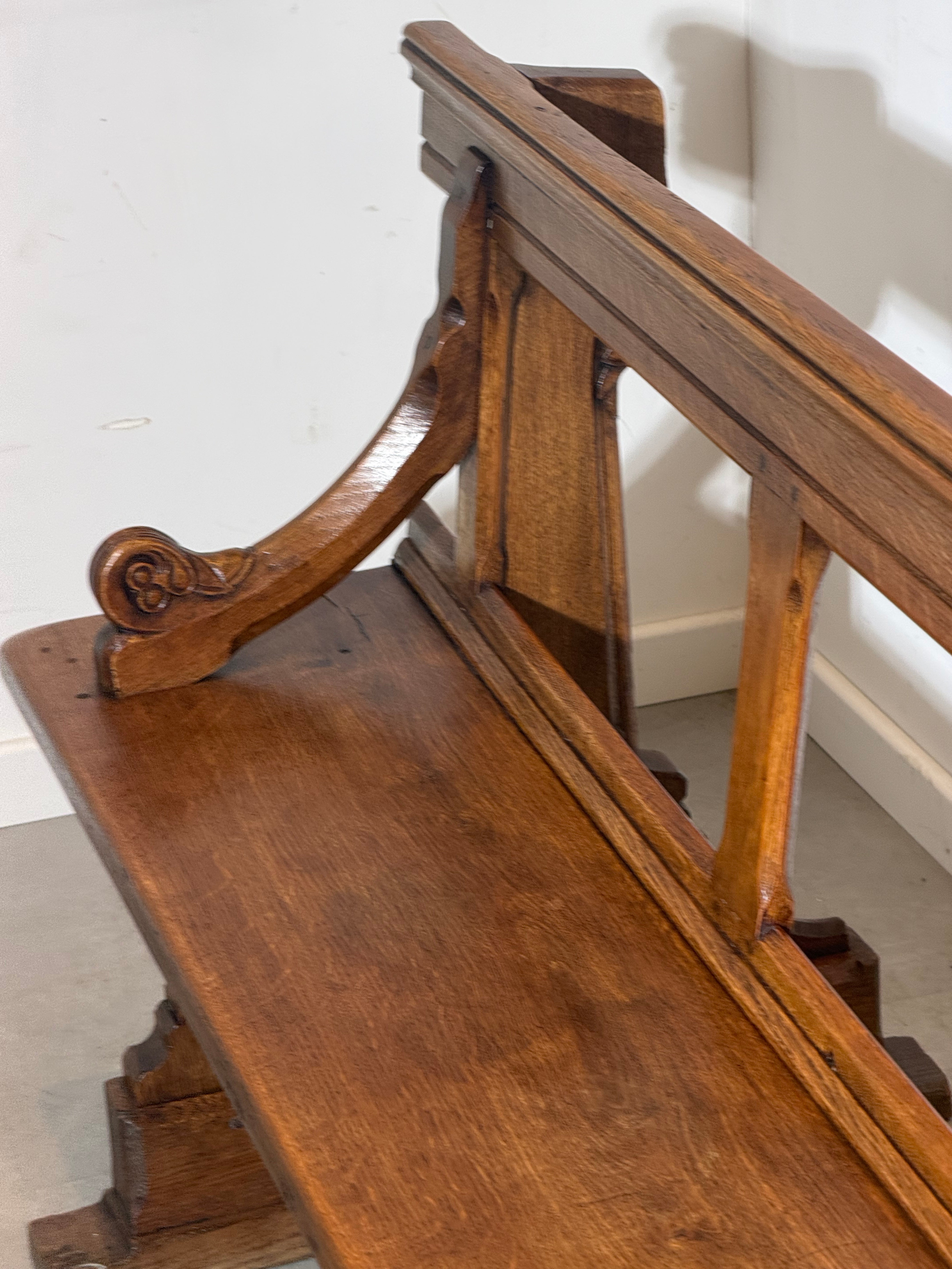 Antique 19th Century Church Bench – Solid Oak