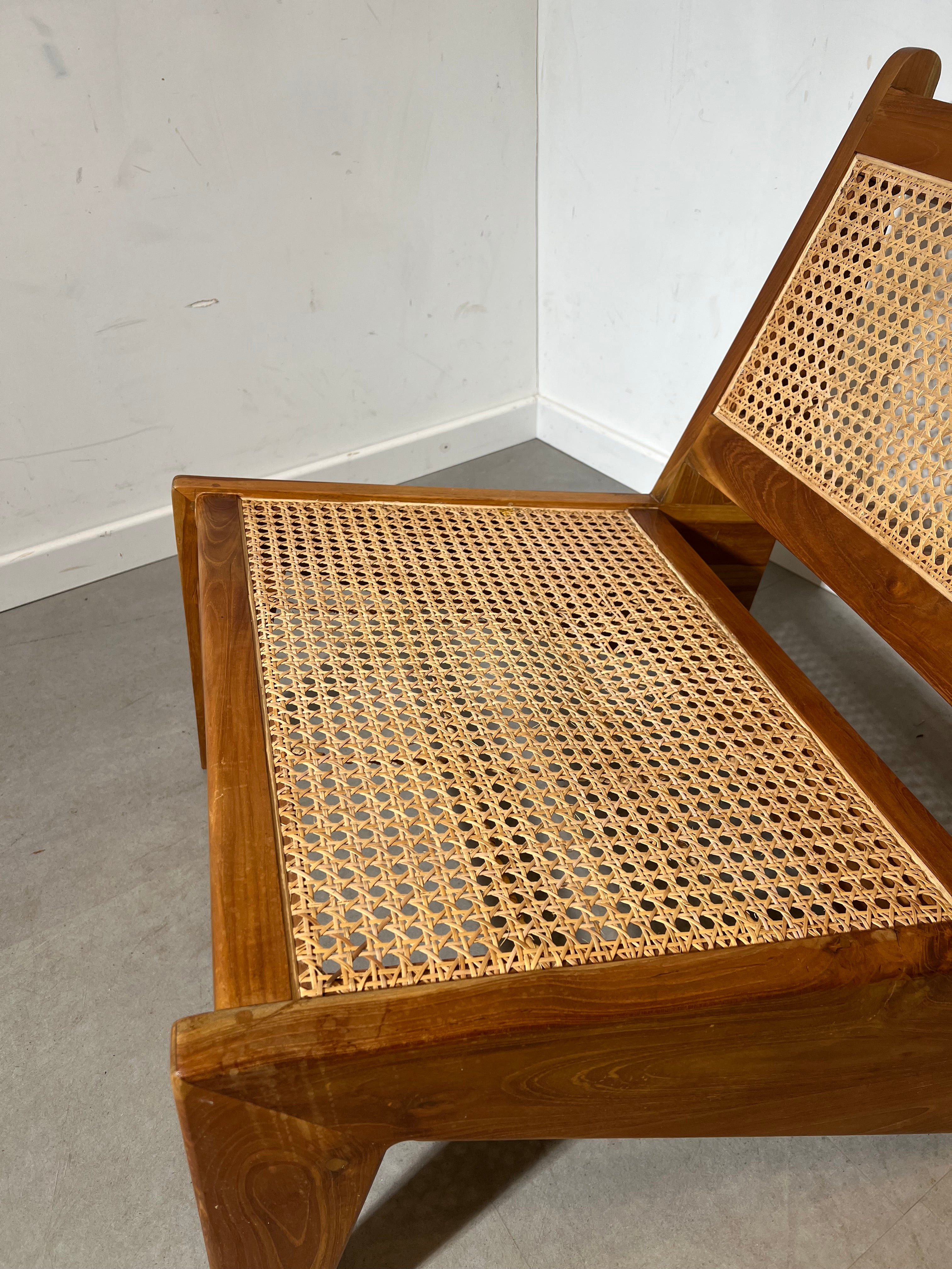 Kangaroo Lounge Chair In Teak & Rattan