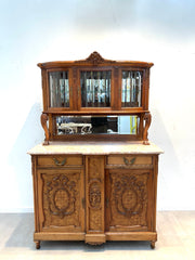 Antique Louis XV Style Buffet with Marble Top