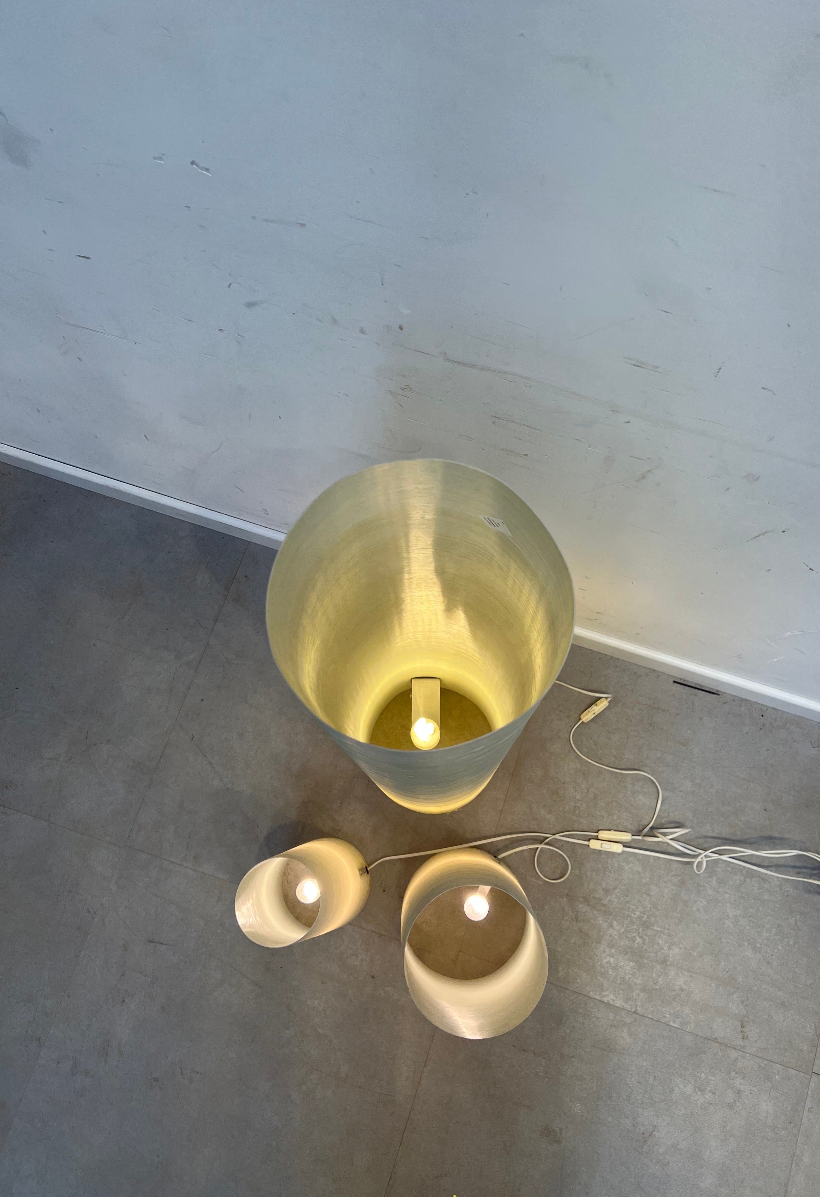 Set of 3 Minimalist Floor Lamps – Sculptural Cone Design