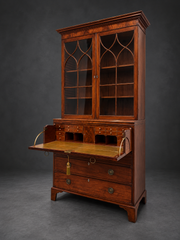 Antique Mahogany Secretaire Display Cabinet