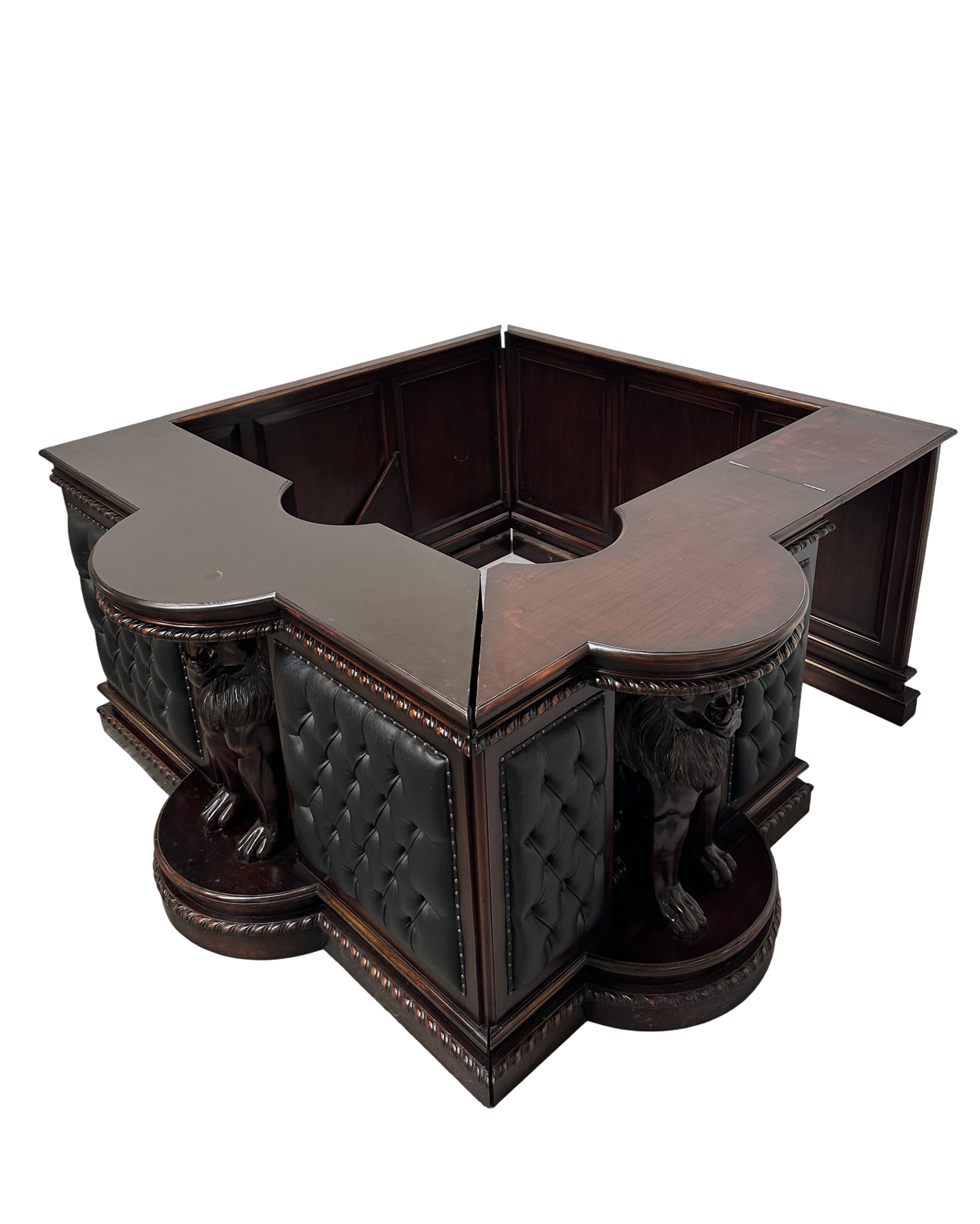 Antique Mahogany Lion Bar