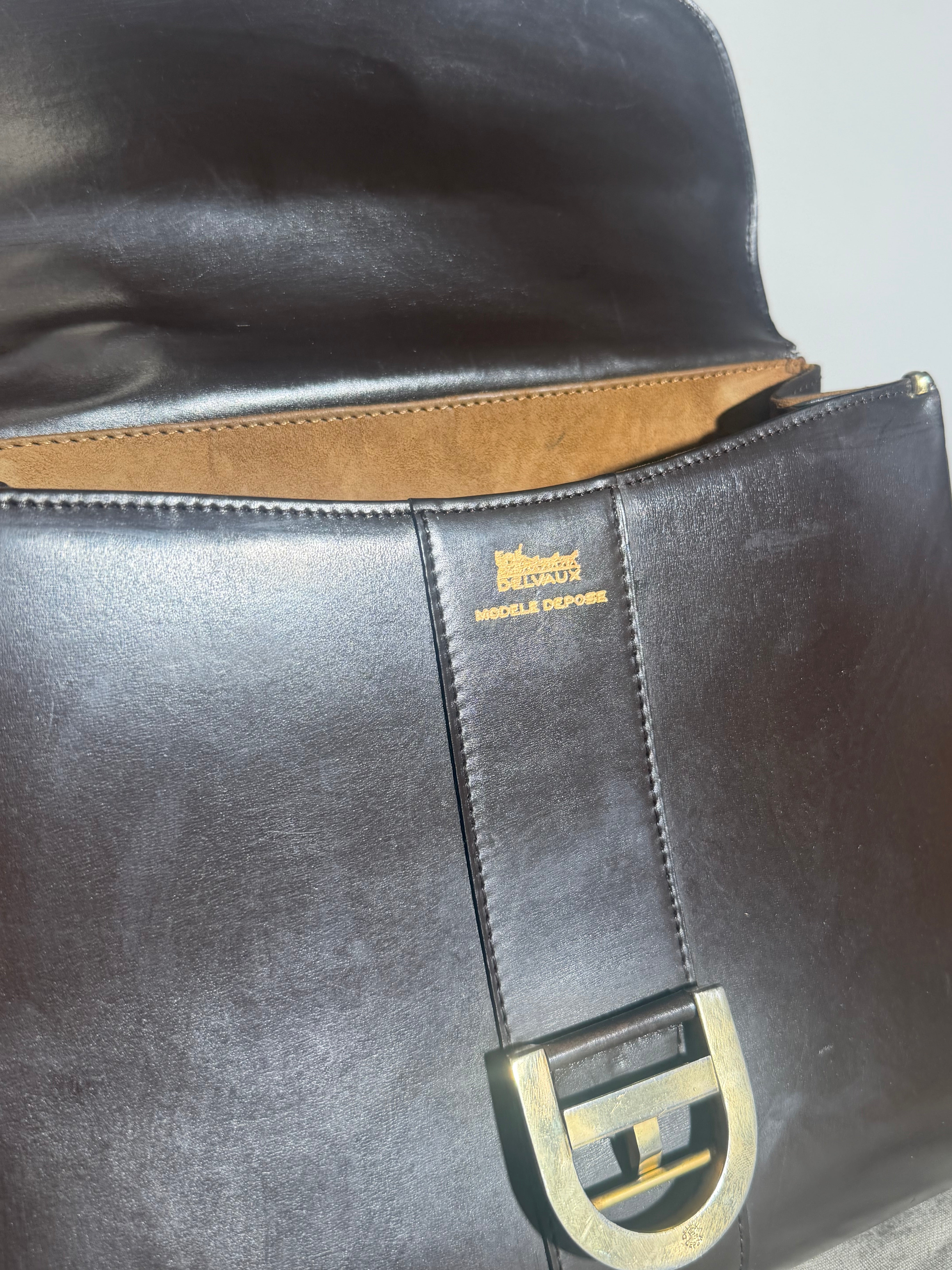Delvaux Brillant MM Handbag – Chocolate Brown Leather