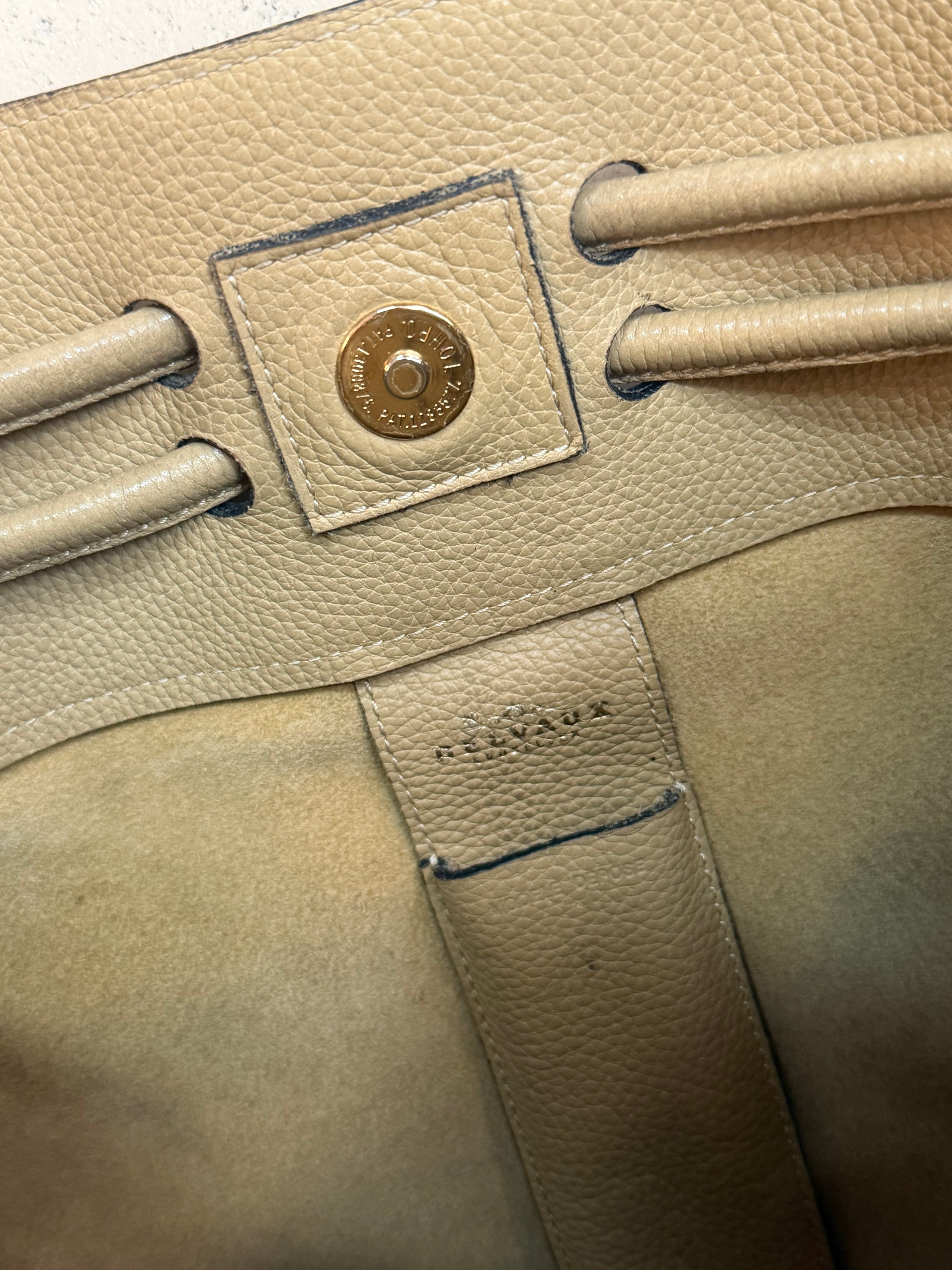 Delvaux Beige Leather Bucket Shoulder Bag