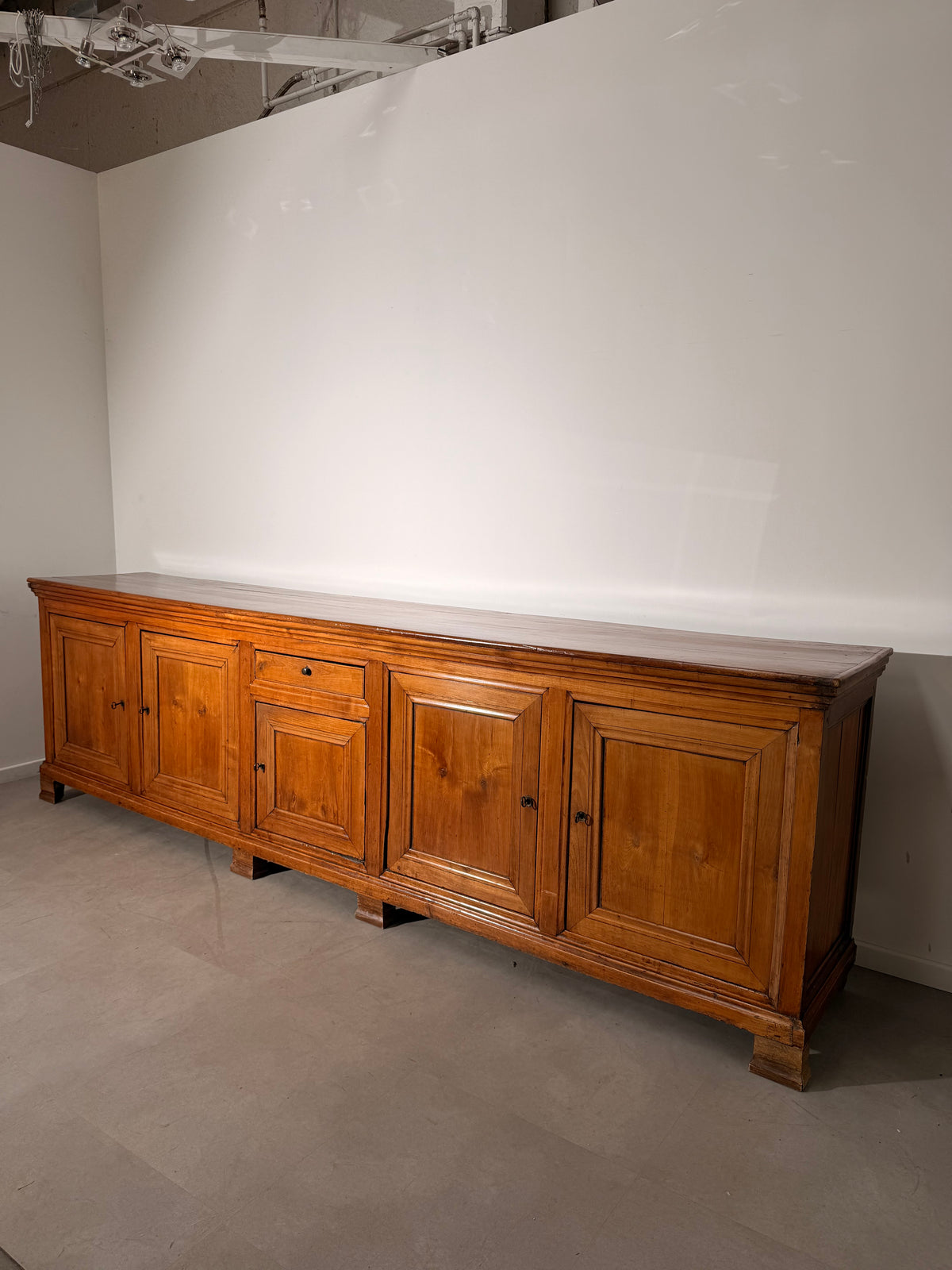 Large Wooden Sideboard with Panelled Doors 350cm