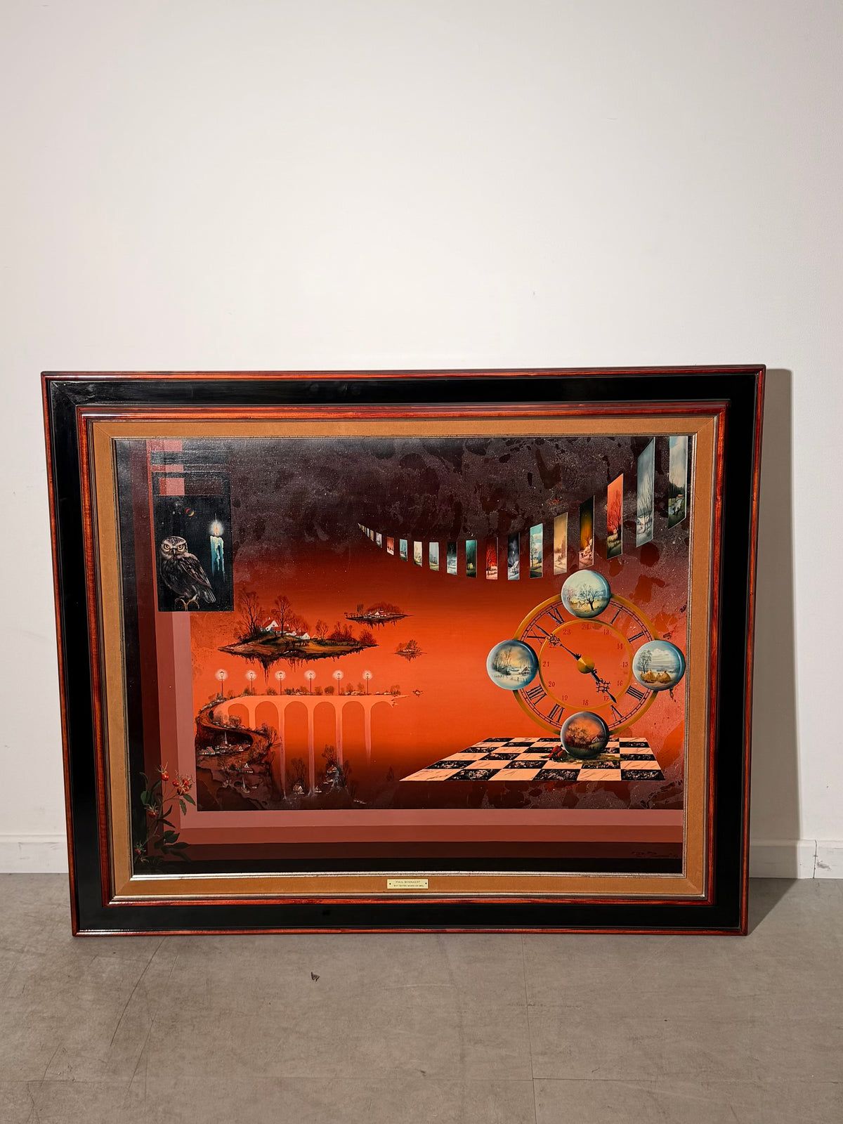 Paul Boonaert – “Wat Baten Kaars en Bril” – Framed Surrealist Artwork