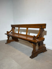 Antique 19th Century Church Bench – Solid Oak