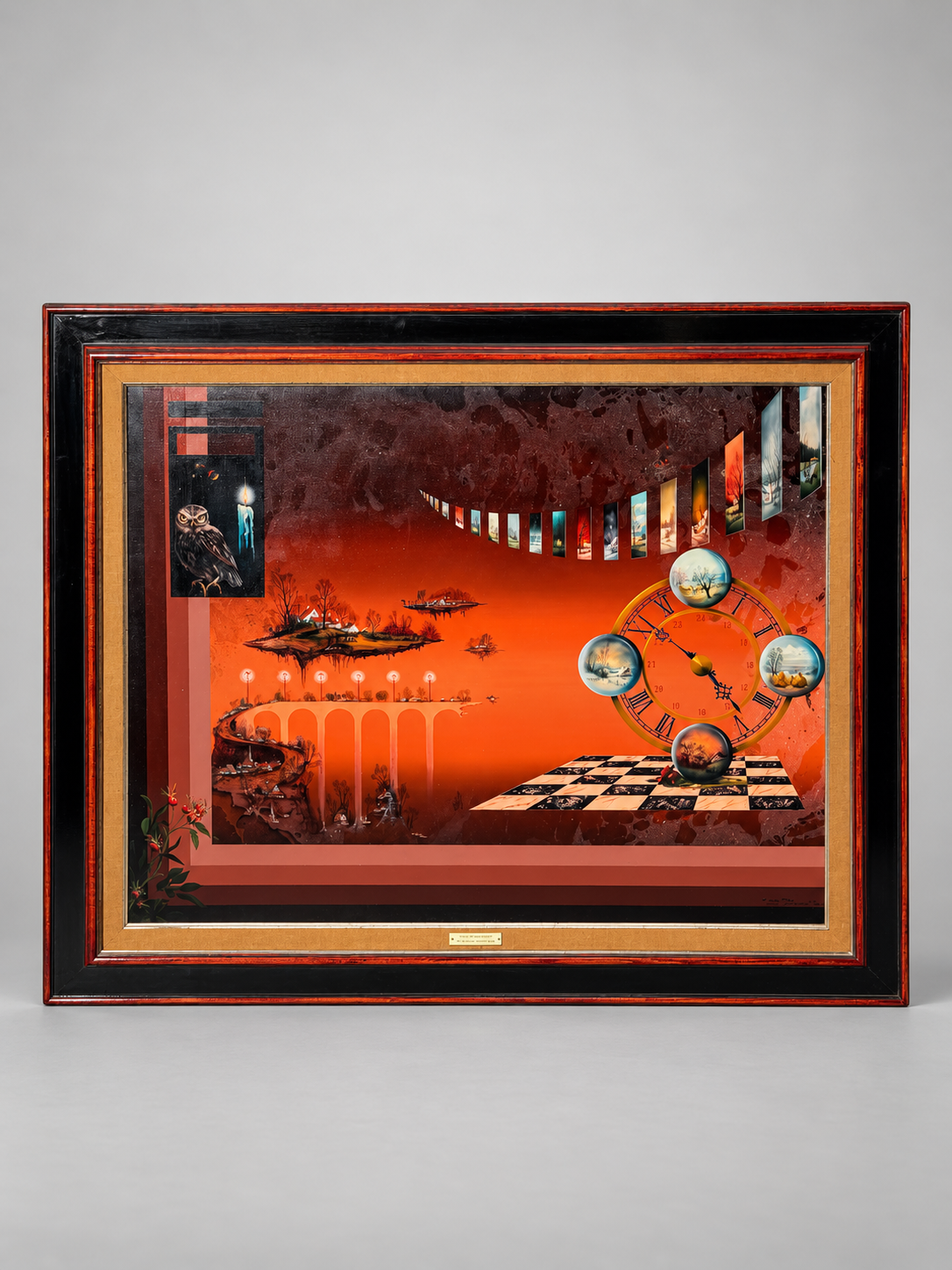 Paul Boonaert – “Wat Baten Kaars en Bril” – Framed Surrealist Artwork