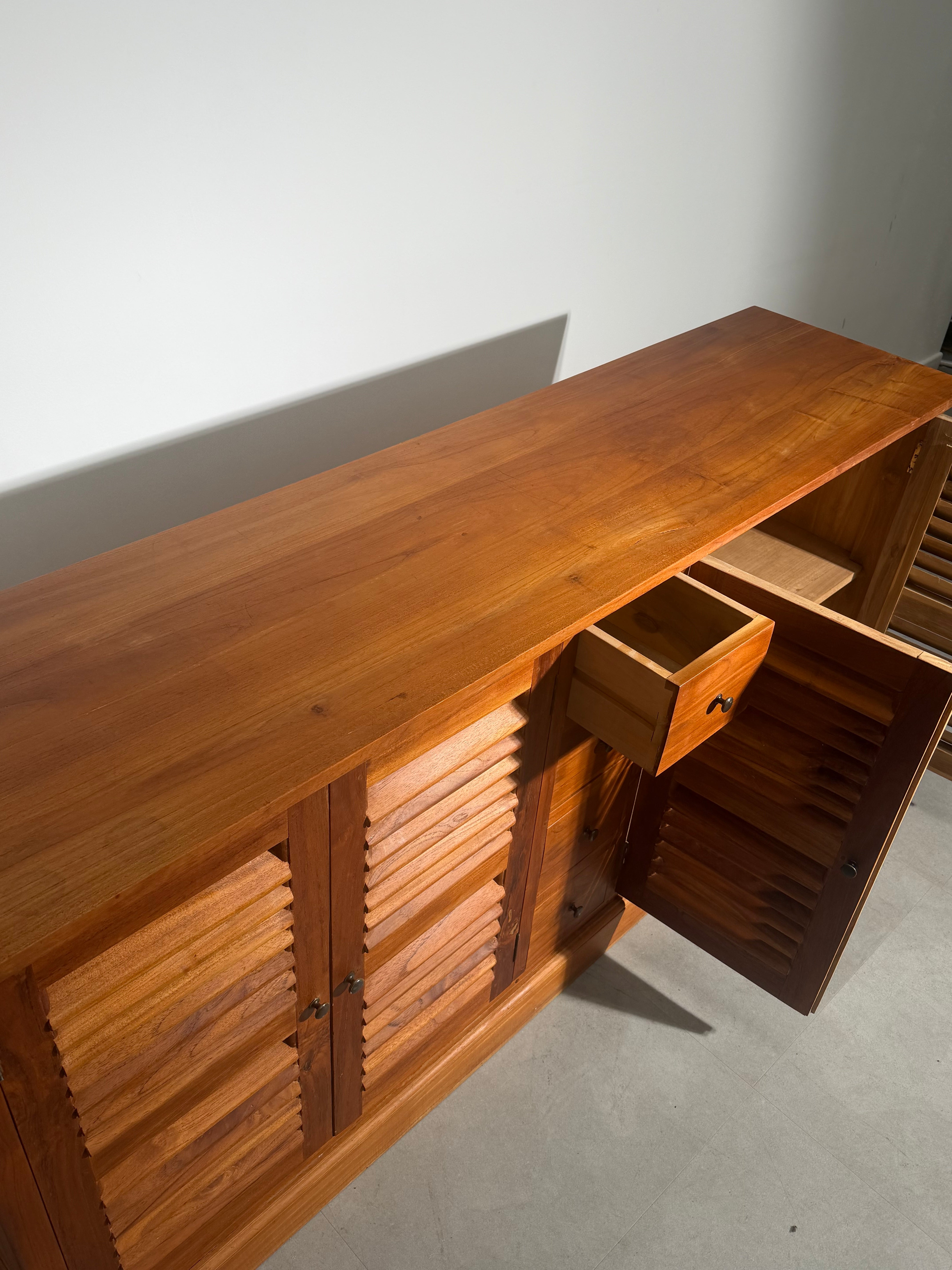 Teak Sideboard with Louvered Doors
