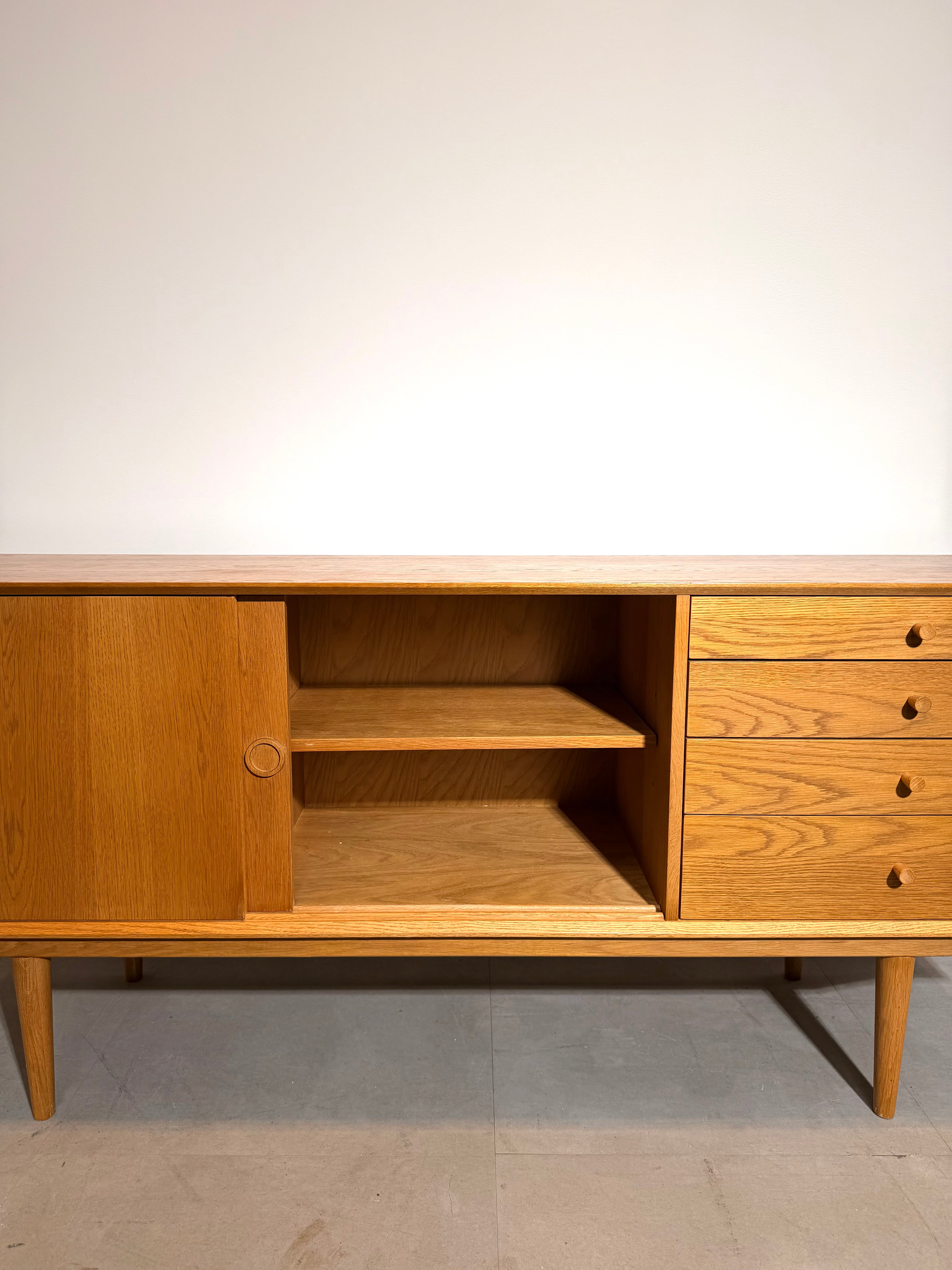 Vintage Teak Sideboard with Sliding Doors