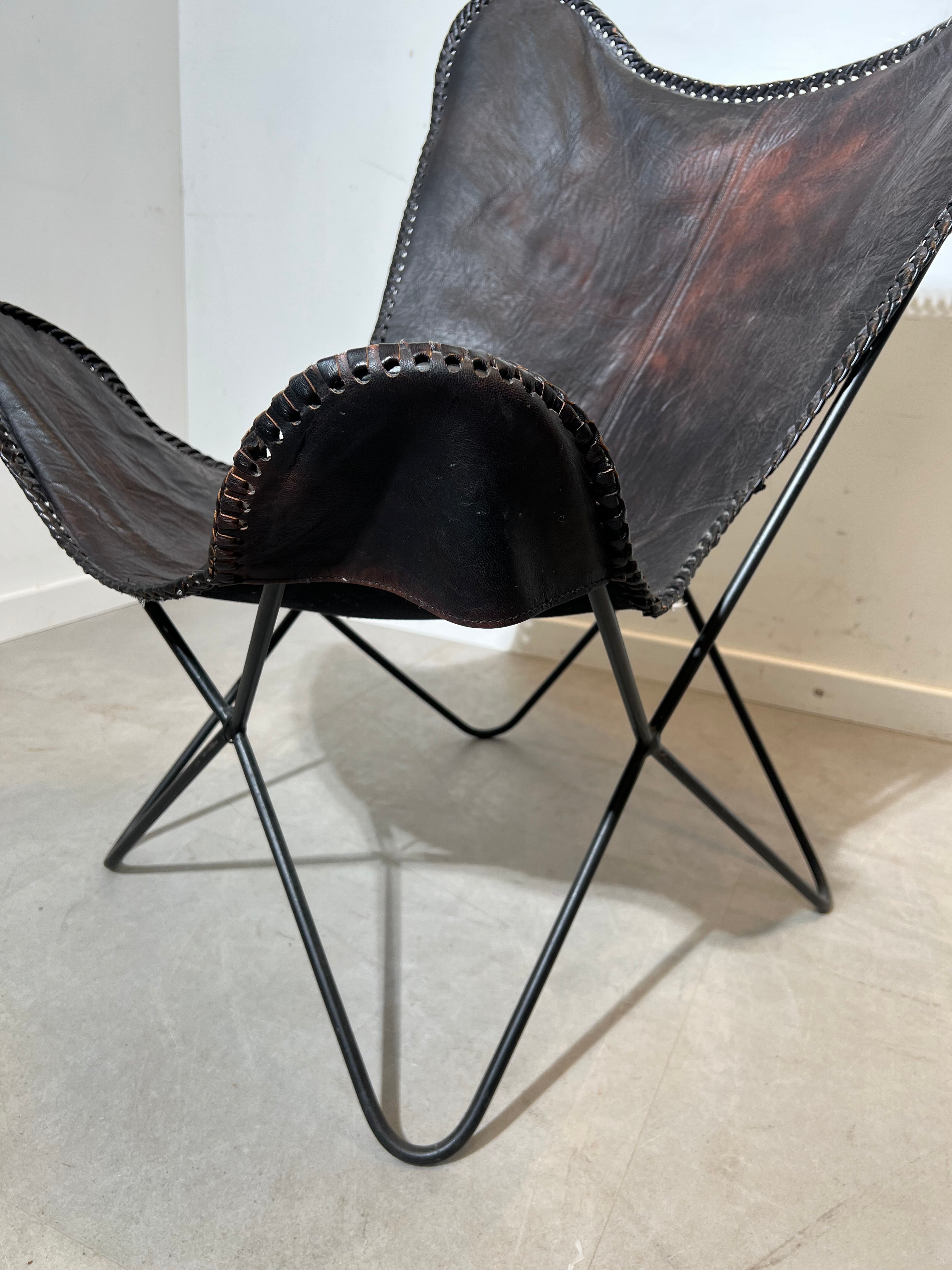 Butterfly Chair Black Leather