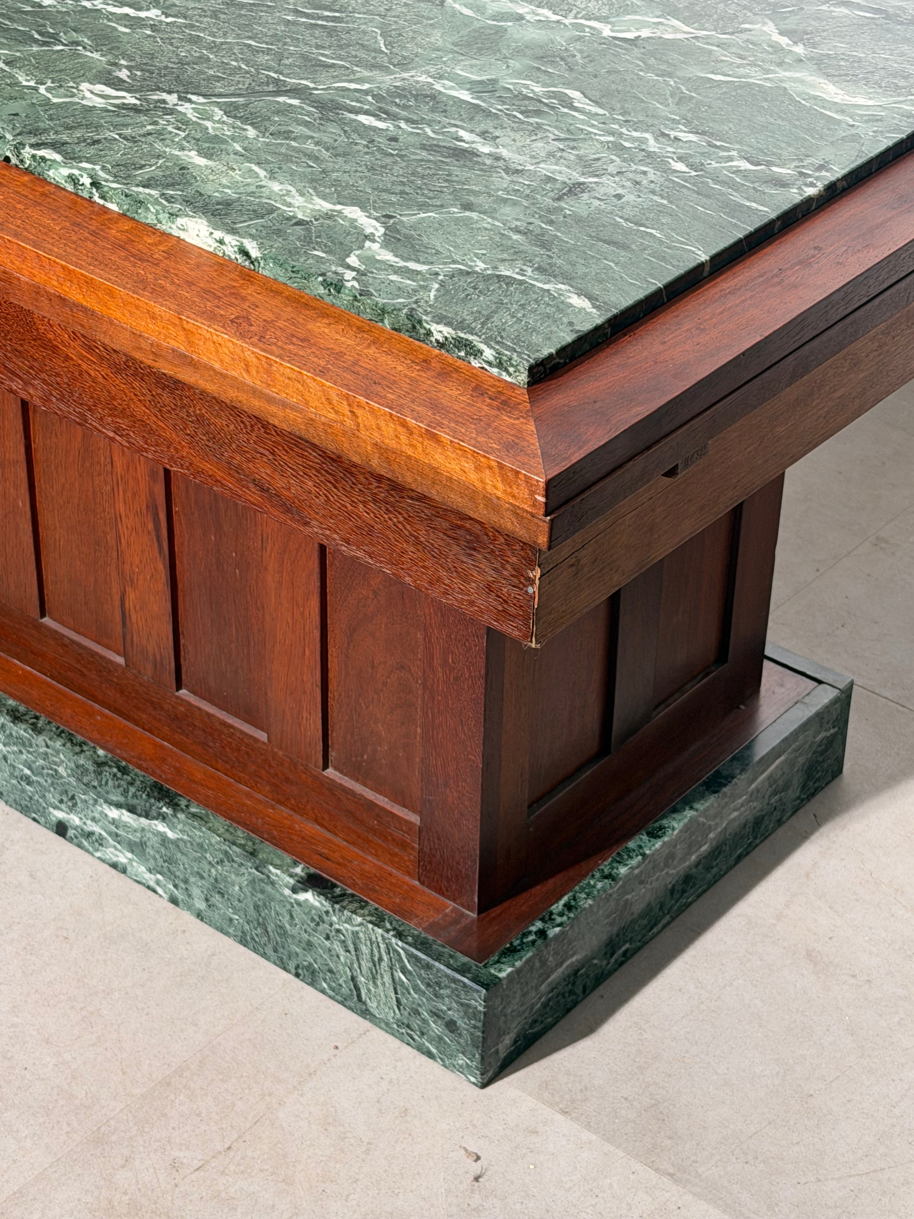 Art Deco Green Marble Dining Table