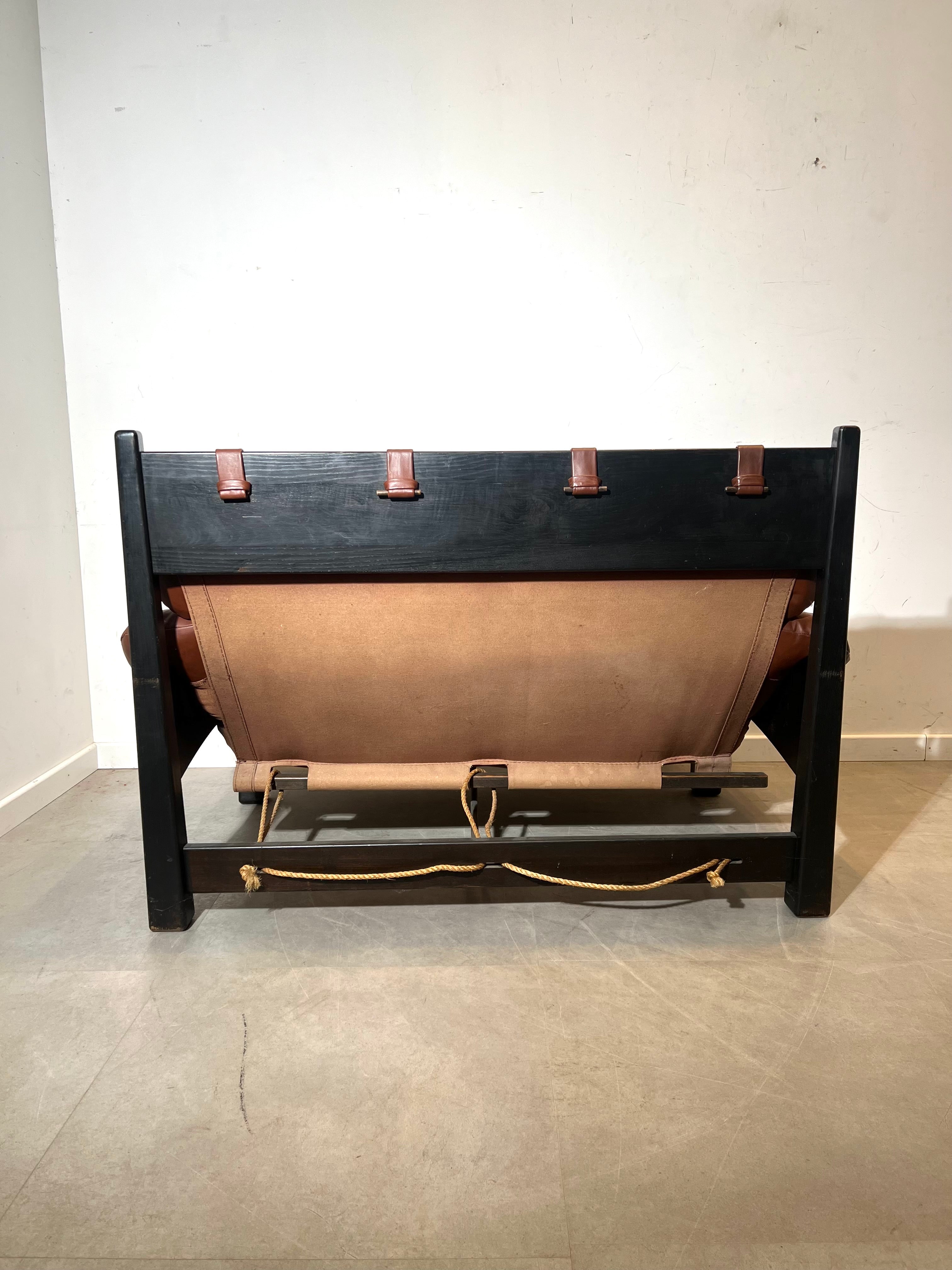 Gerard Van Den Berg Leather 2-Seater Sofa – Cognac Brown